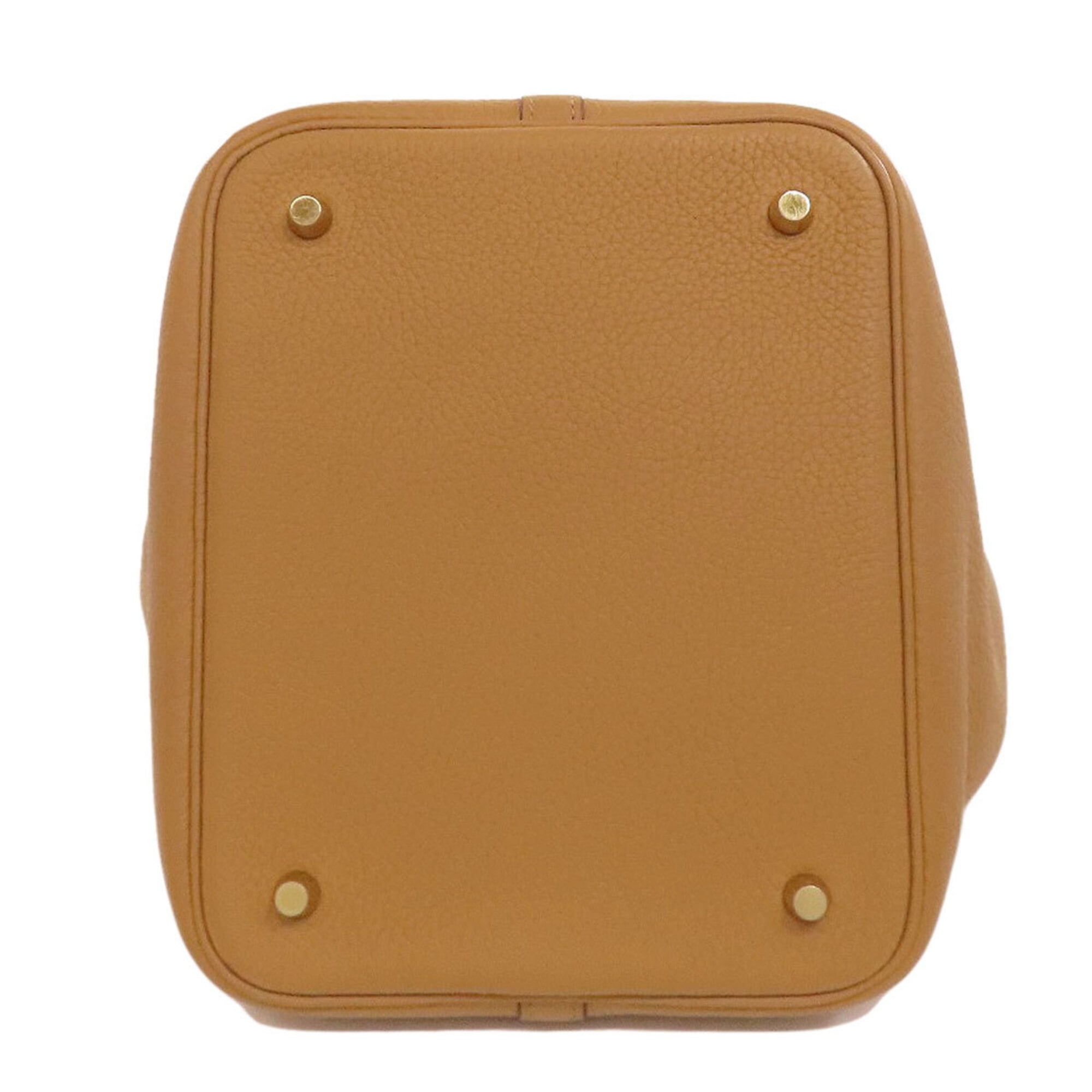 Hermes Camel Taurillon Clemence Leather Handbag (Pre-Owned)