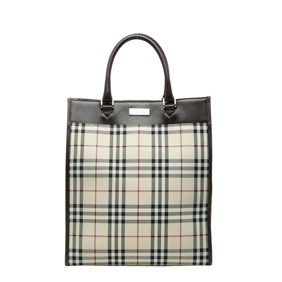 Burberry Beige Multi-Color Pvc Leather Handbag Tote Bag (Pre-Owned)