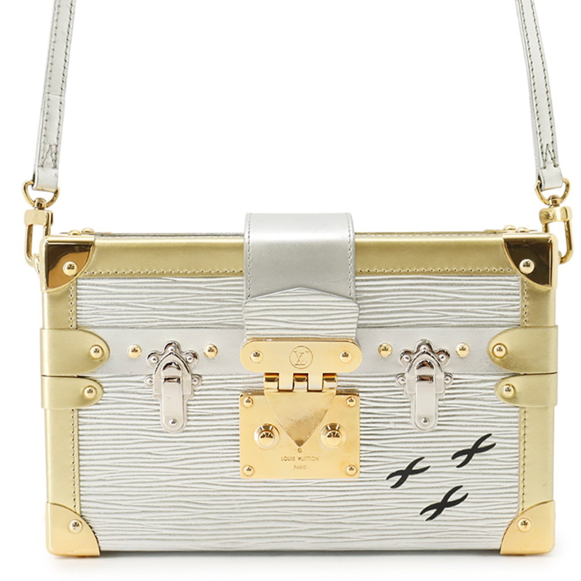 Louis Vuitton Epi Electric Gold Silver Clutch Bag Handbag Shoulder Bag (Pre-Owned)