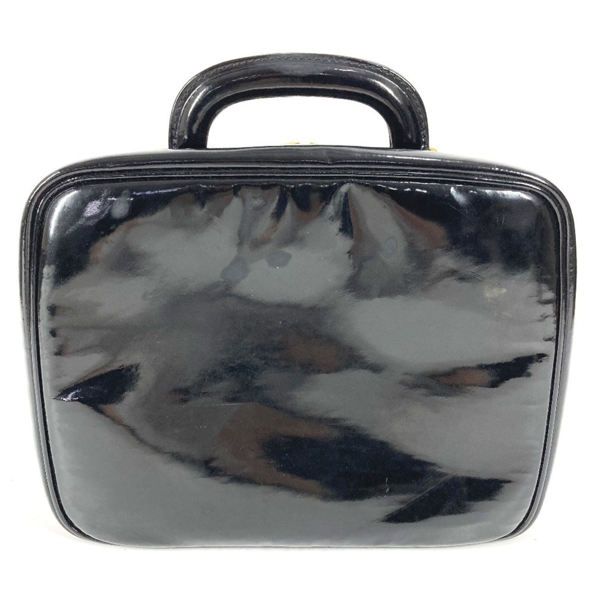 Chanel Black Leather Handbag Shoulder Bag Vanity Bag (Pre-Owned)