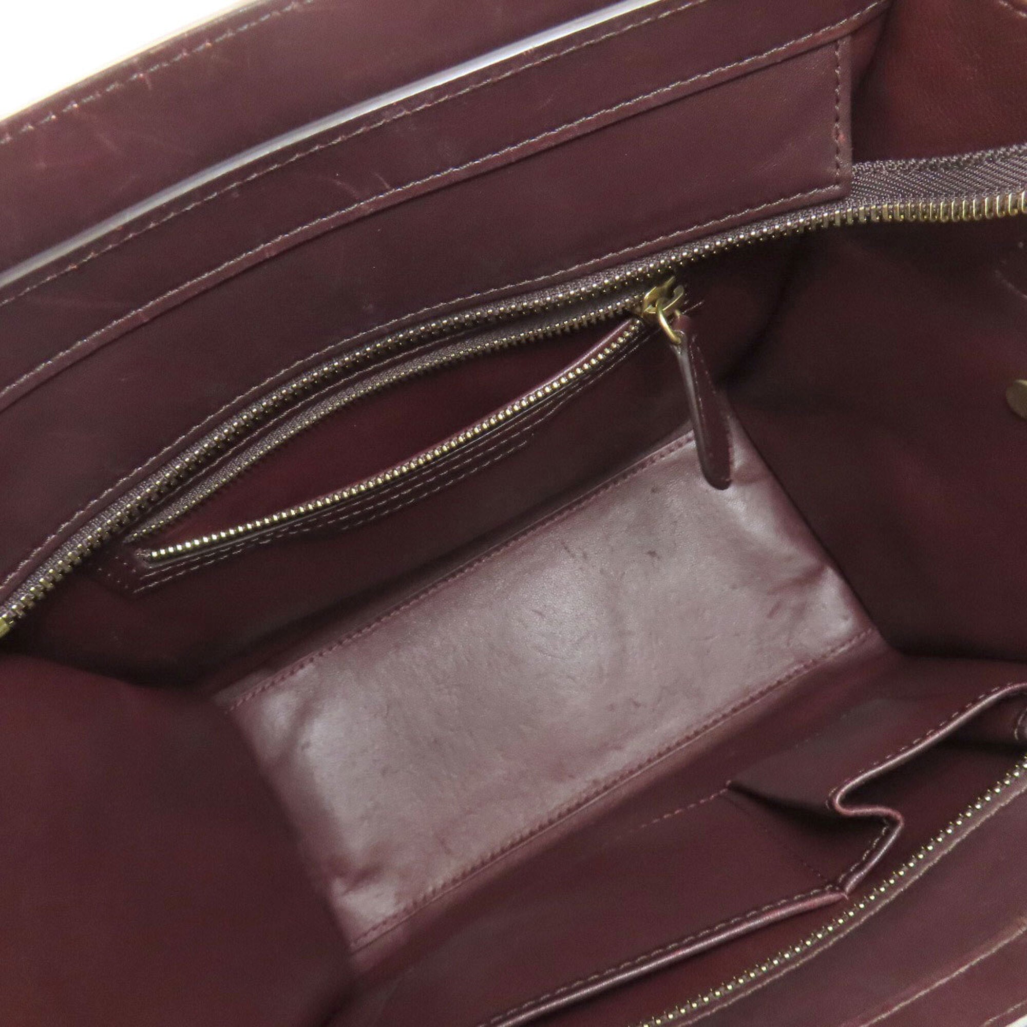 Celine Black Bordeaux Brown Leather Tote Bag (Pre-Owned)