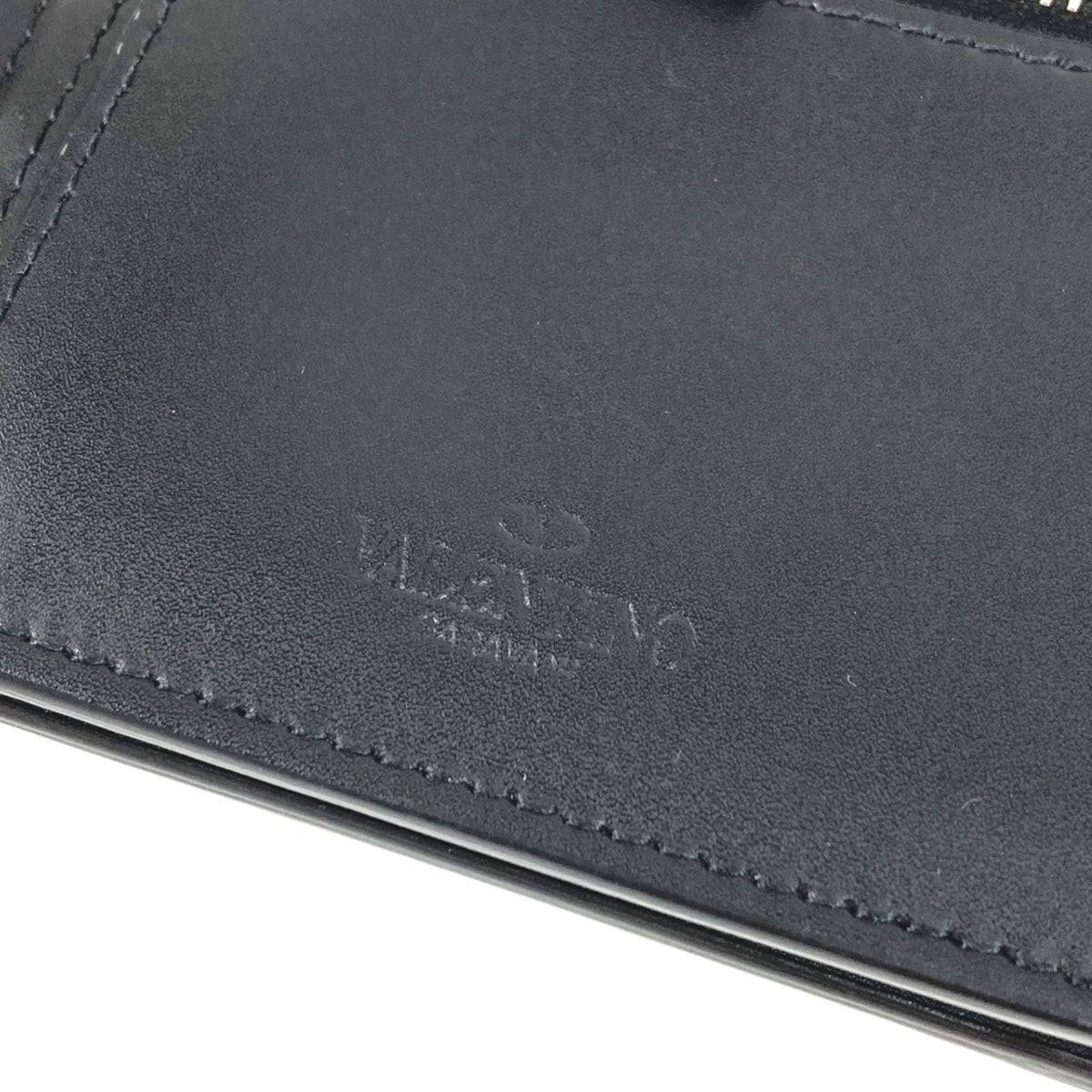 Valentino Black Yellow Leather Coin Purse/Coin Case (Pre-Owned)