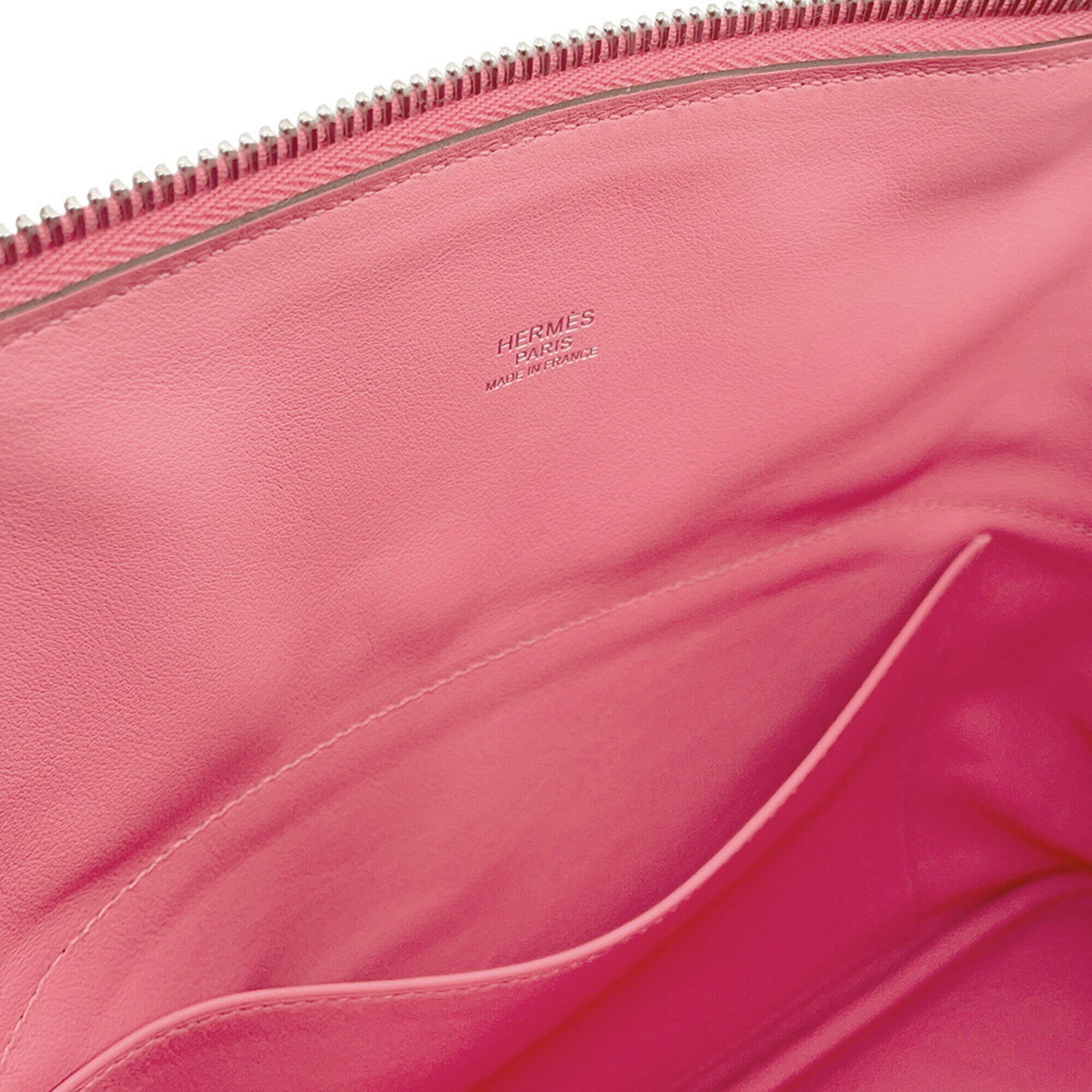 Hermes Bolide Rose Azalee Taurillon Clemence Leather Handbag Shoulder Bag (Pre-Owned)