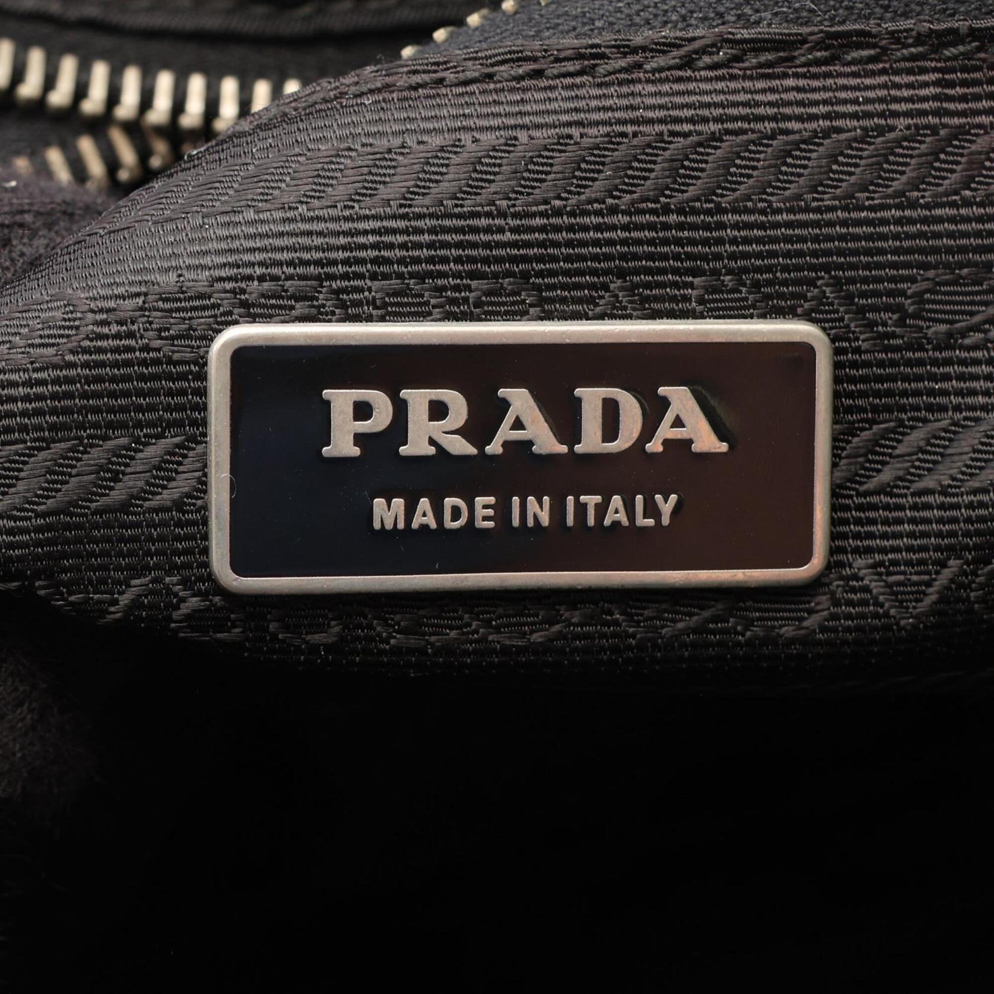 Prada Black Nylon Leather Tote Bag (Pre-Owned)