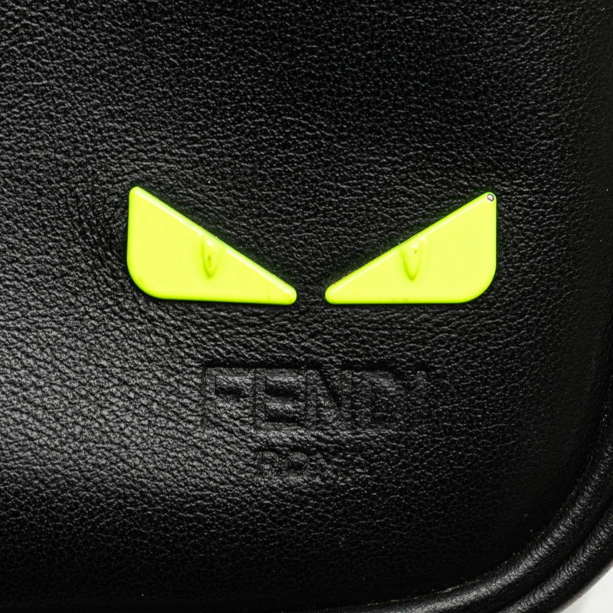 Fendi Black Yellow Leather Shoulder Bag (Pre-Owned)