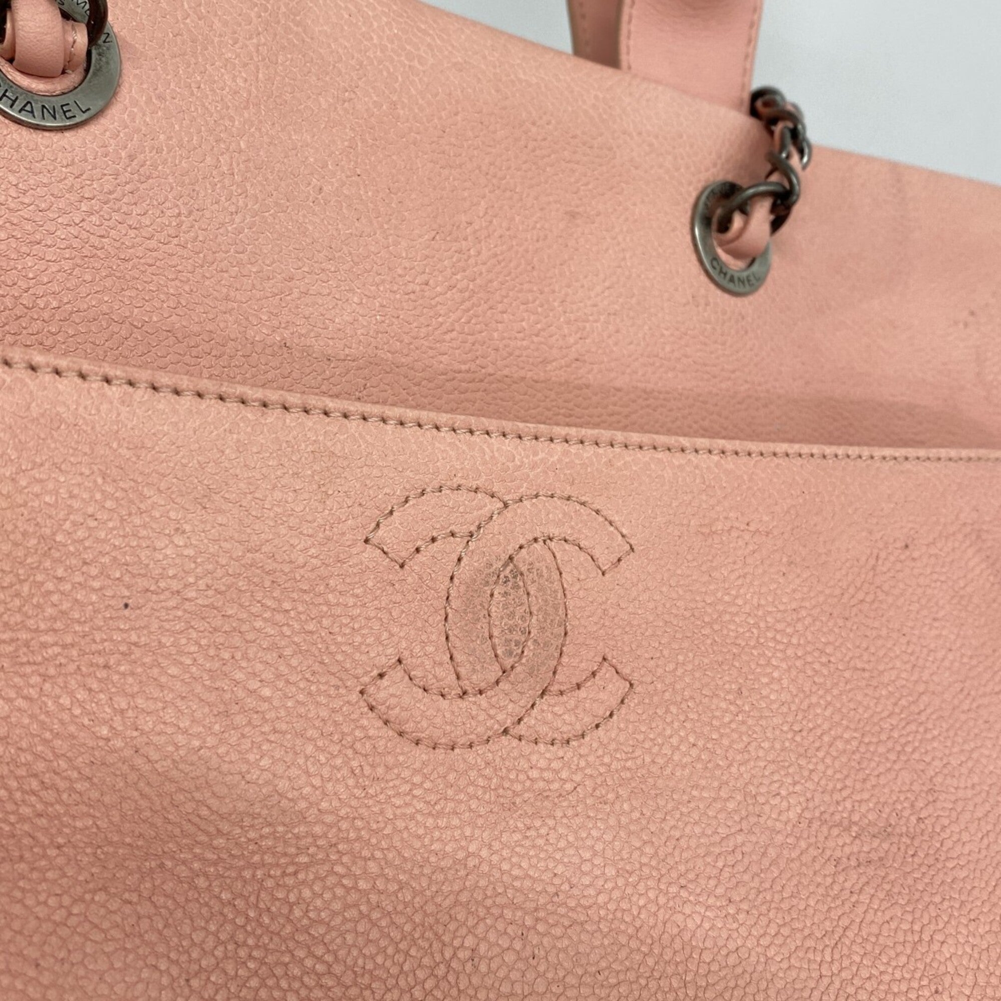 Chanel Pink Grained Calfskin Tote Bag (Pre-Owned)