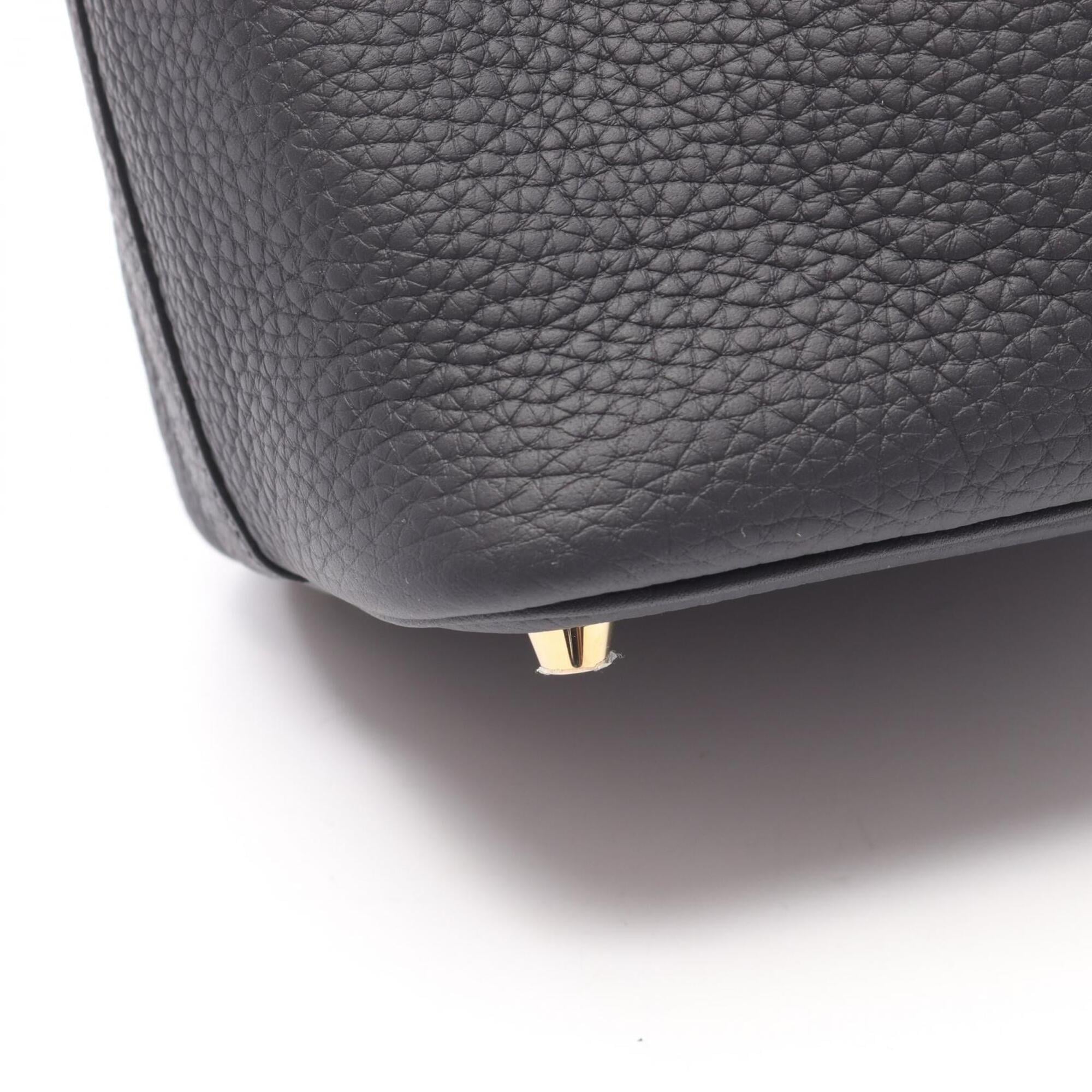 Hermes Navy Taurillon Clemence Leather Handbag (Pre-Owned)