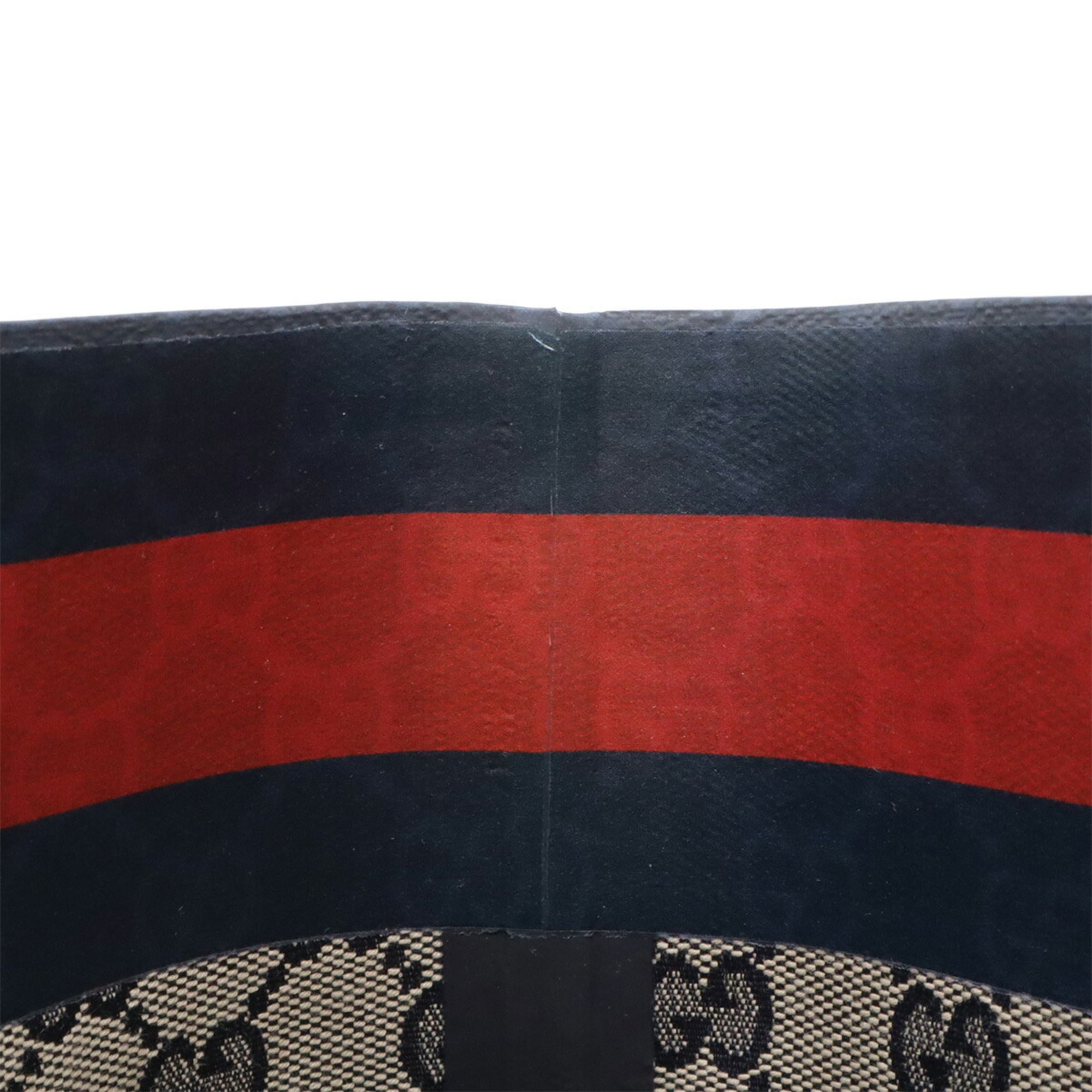 Gucci Beige Navy Canvas Leather Handbag Pouch Shoulder Bag Tote Bag (Pre-Owned)