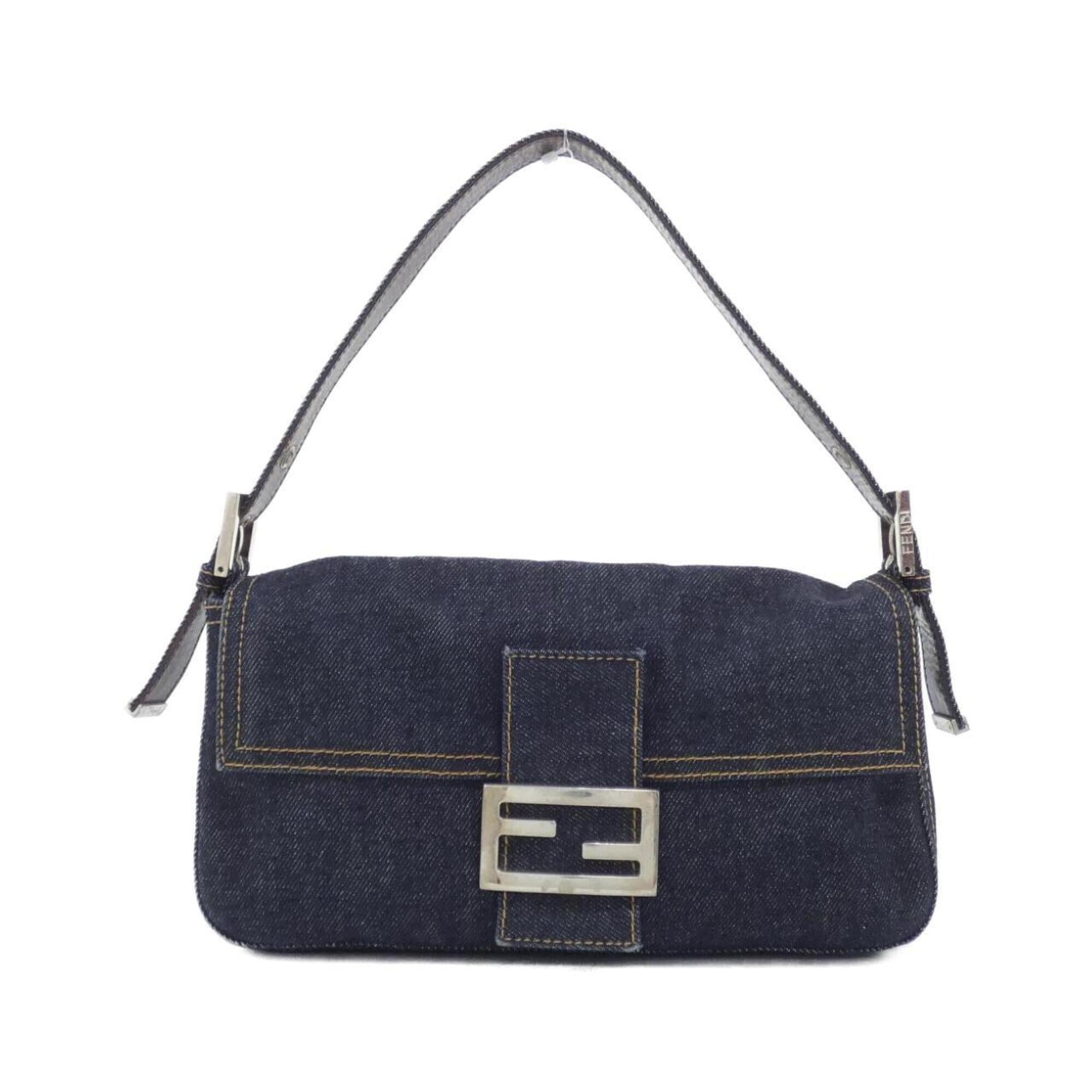 Fendi Baguette Navy Denim Shoulder Bag (Pre-Owned)