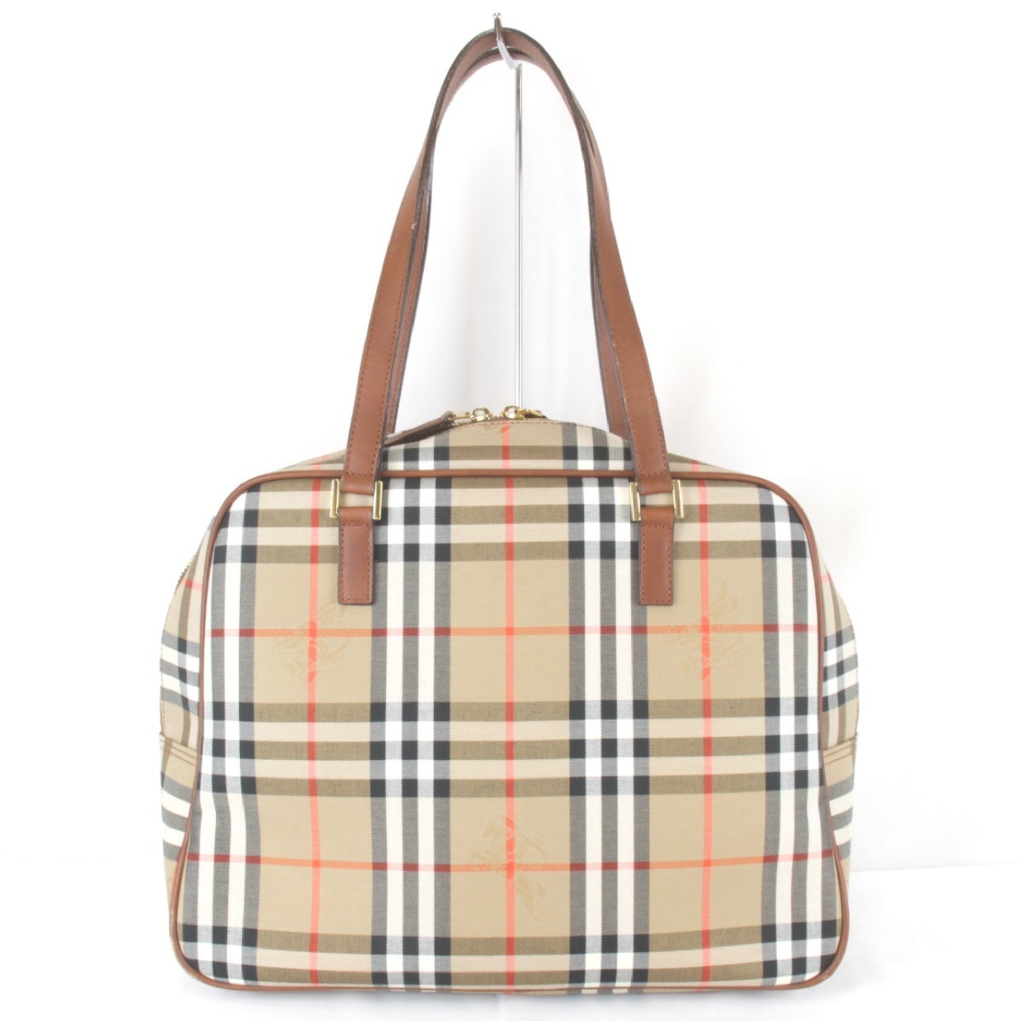 Burberry Beige Canvas Leather Handbag (Pre-Owned)
