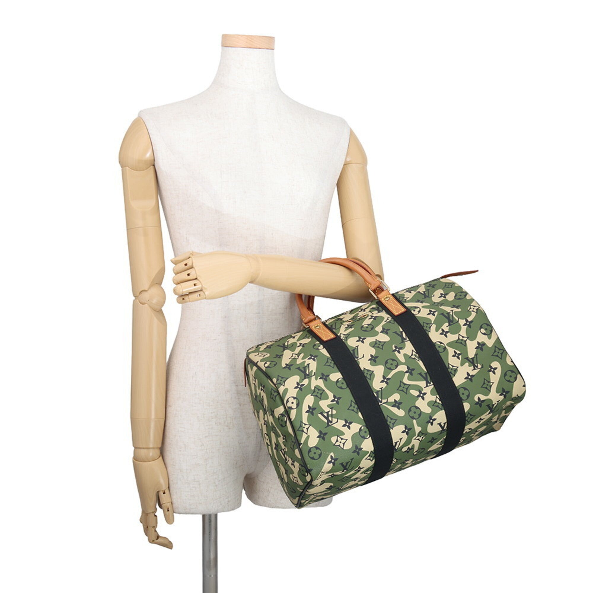 Louis Vuitton Camouflage Khaki Monogram Monogram Handbag (Pre-Owned)