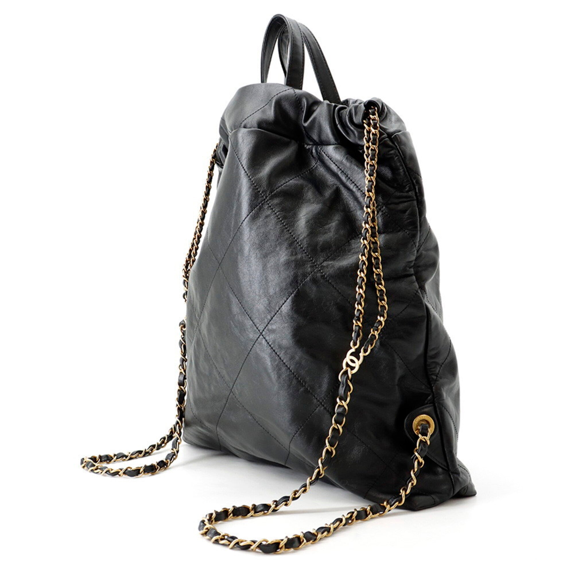 Chanel Black Leather Backpack (Pre-Owned)