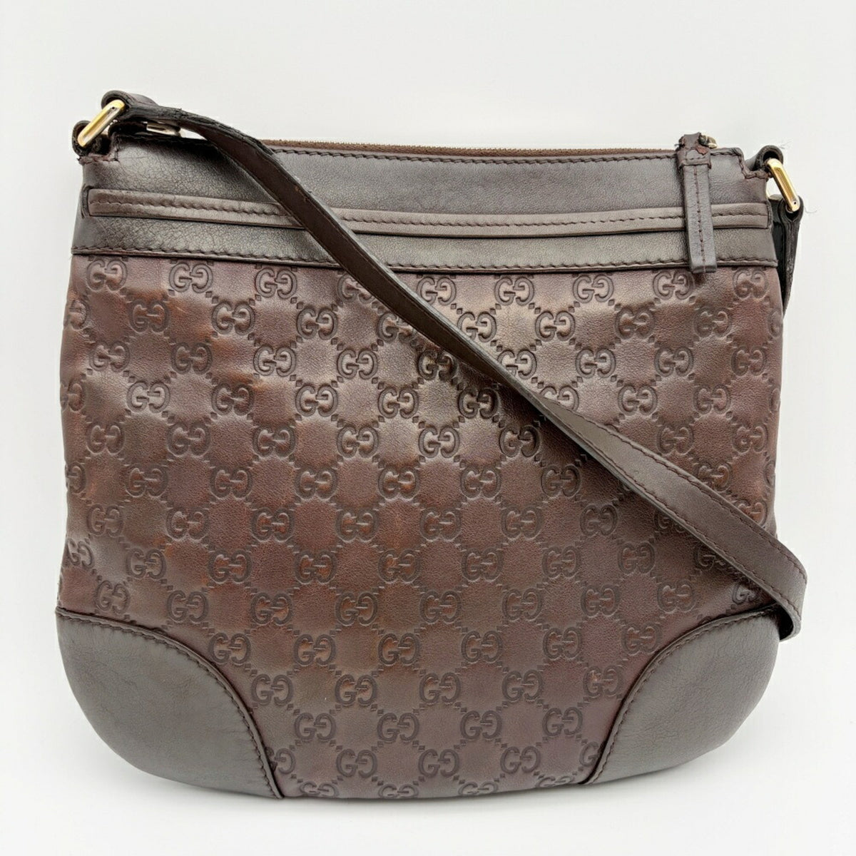 Gucci Dark Brown Leather Shoulder Bag (Pre-Owned)