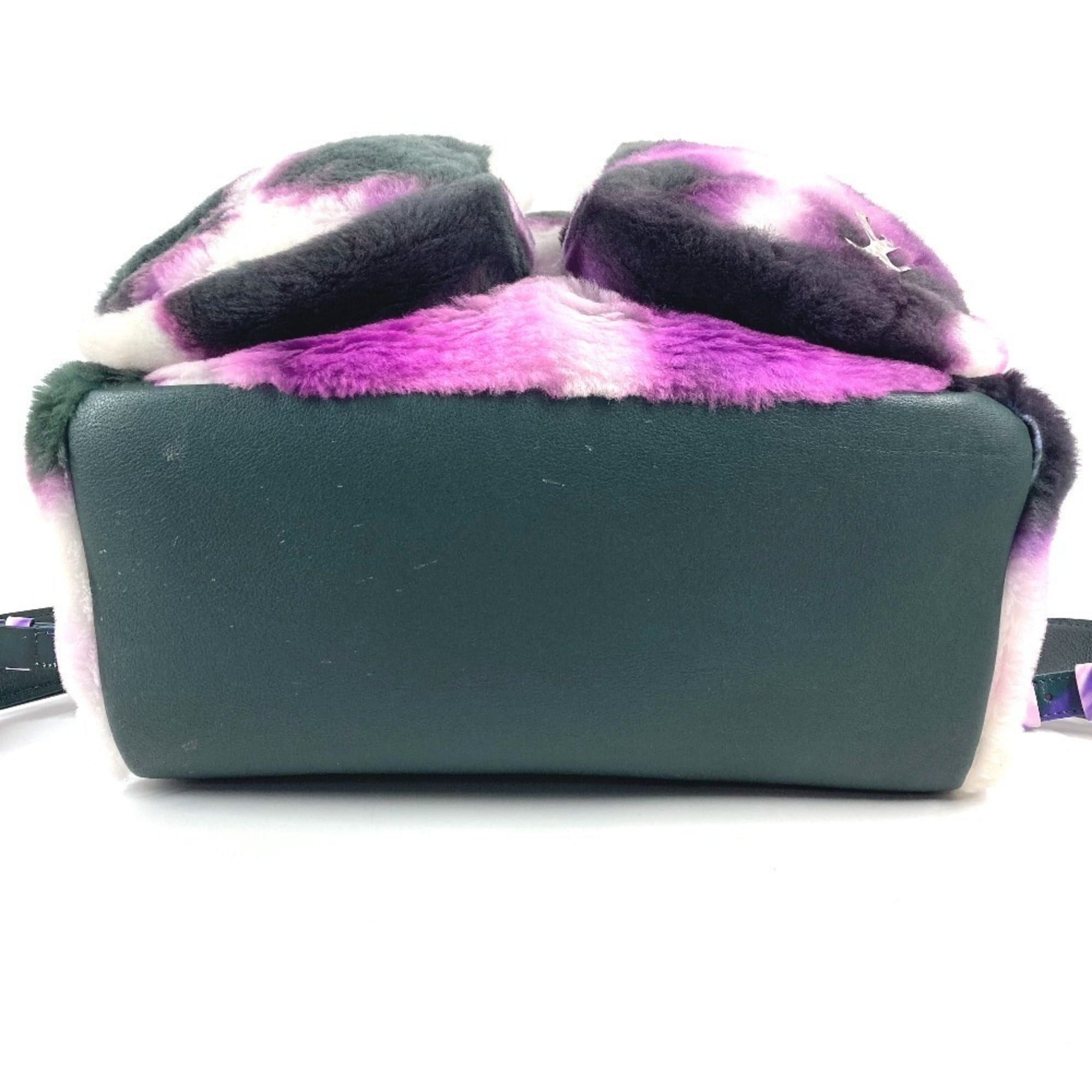 Louis Vuitton Black Purple White Fur Leather Backpack (Pre-Owned)
