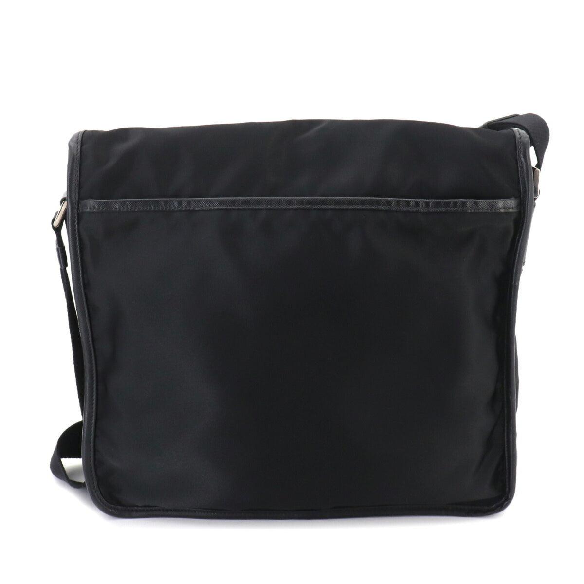 Prada Black Nylon Leather Handbag Messenger Bag Shoulder Bag (Pre-Owned)