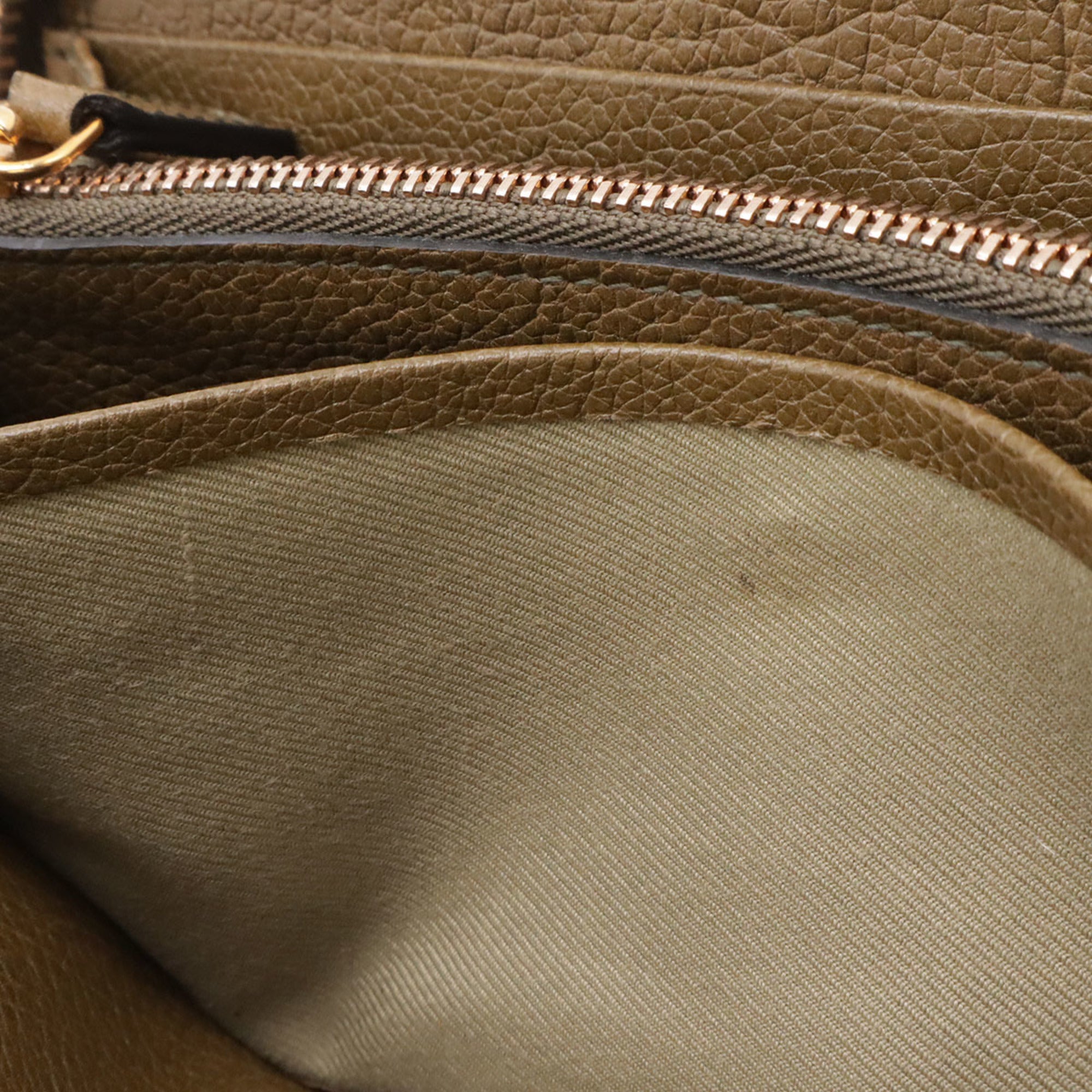 Bvlgari Dark Beige Leather Canvas Long Wallet (Bi-Fold) (Pre-Owned)