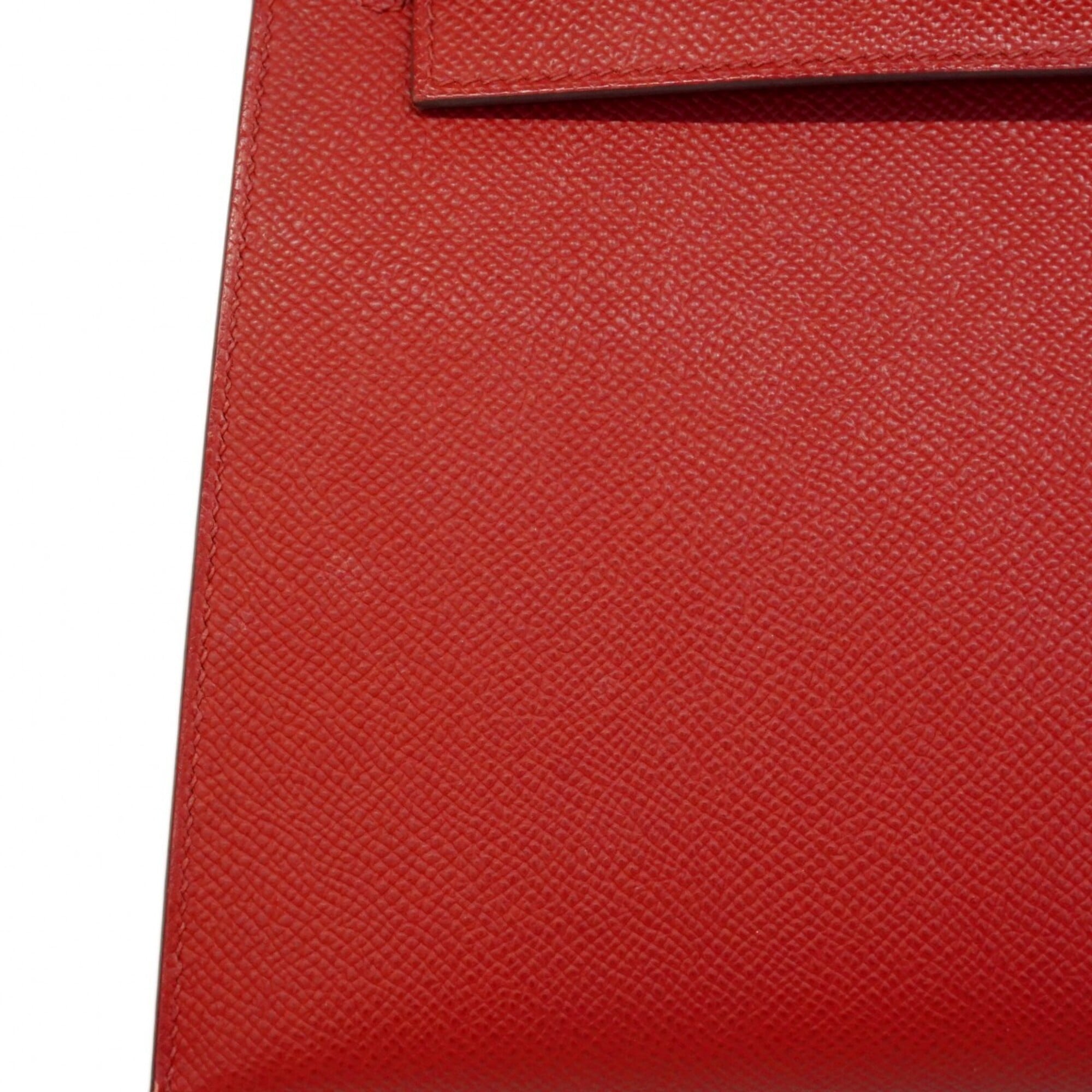 Hermes Rouge Casaque Epsom Leather Handbag (Pre-Owned)
