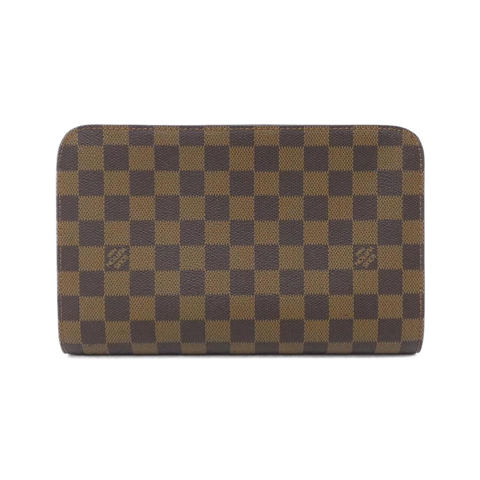 Louis Vuitton Brown Coated Canvas Clutch Bag (Pre-Owned)