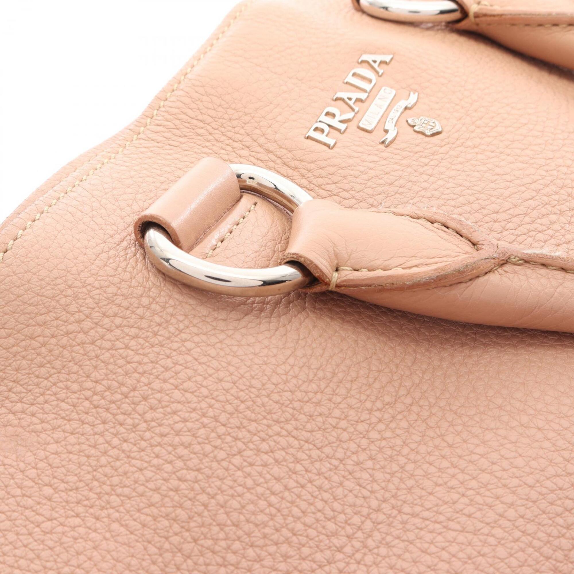 Prada Pink Leather Handbag Tote Bag (Pre-Owned)