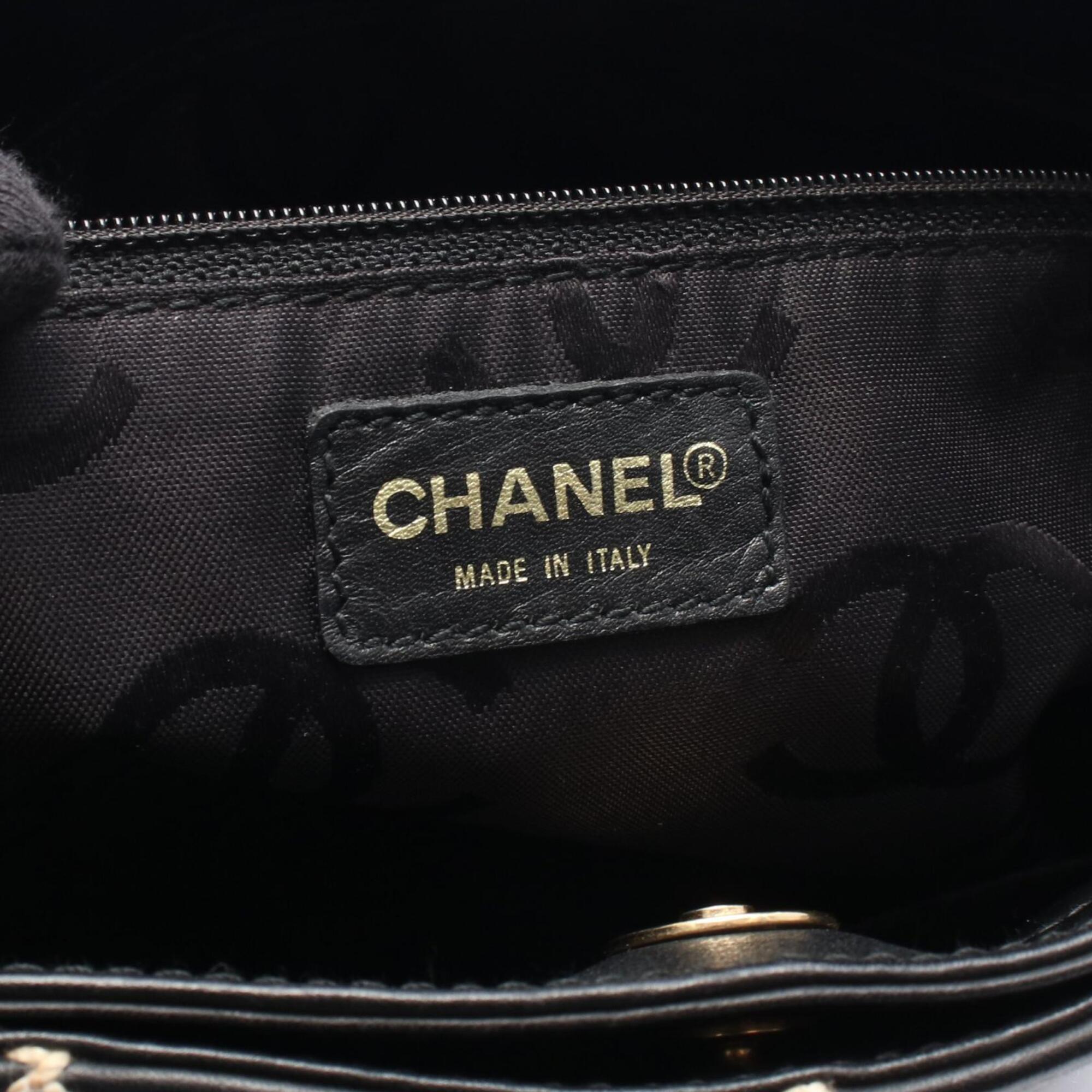 Chanel Black Leather Handbag Tote Bag (Pre-Owned)
