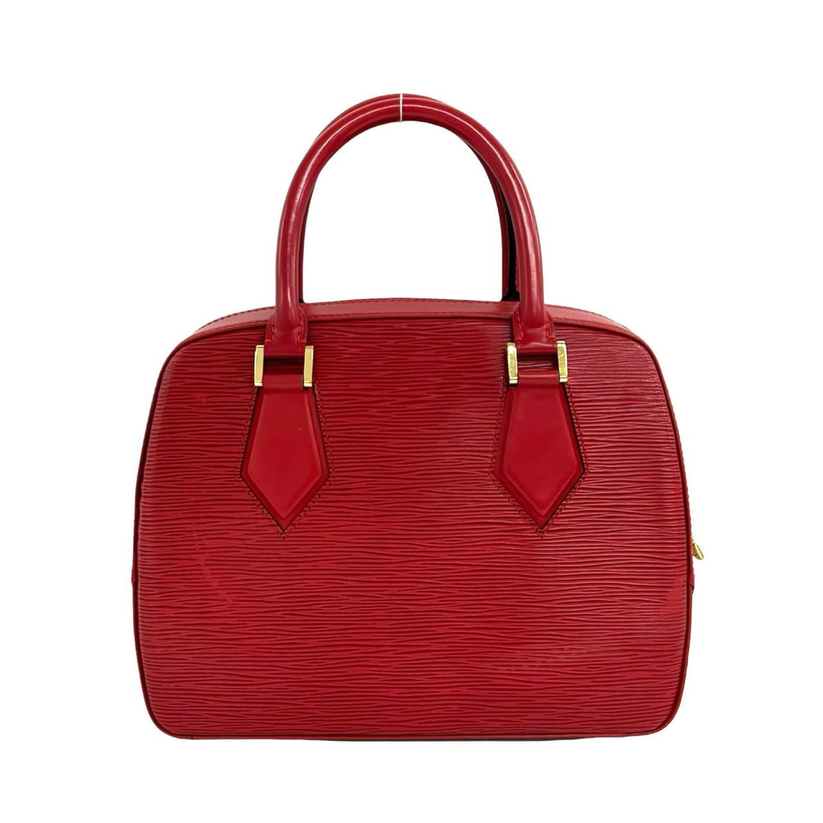 Louis Vuitton Red Color Leather Boston Bag Handbag (Pre-Owned)