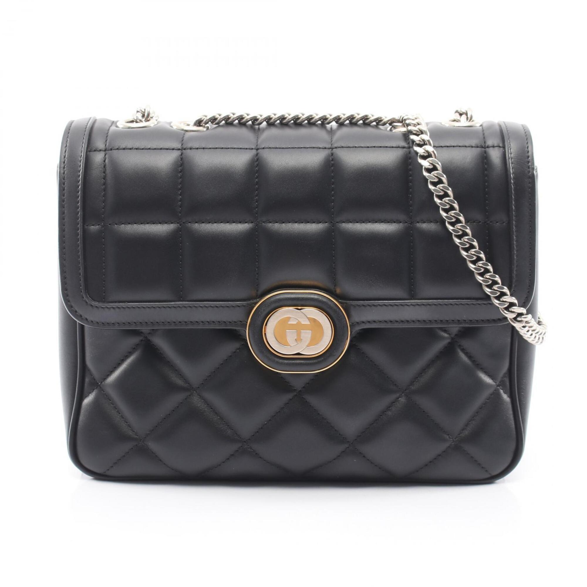 Gucci Black Leather Handbag Shoulder Bag (Pre-Owned)