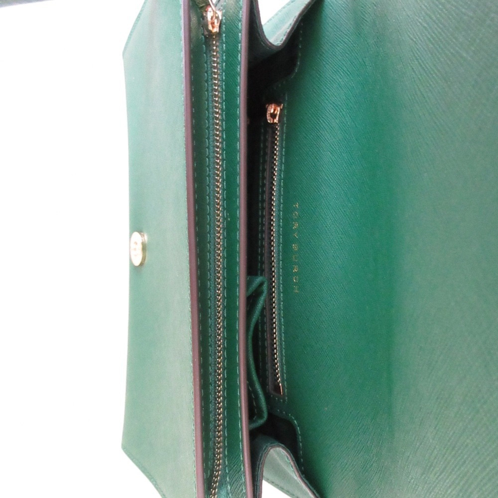 Tory Burch Green Pochette Shoulder Bag (Pre-Owned)