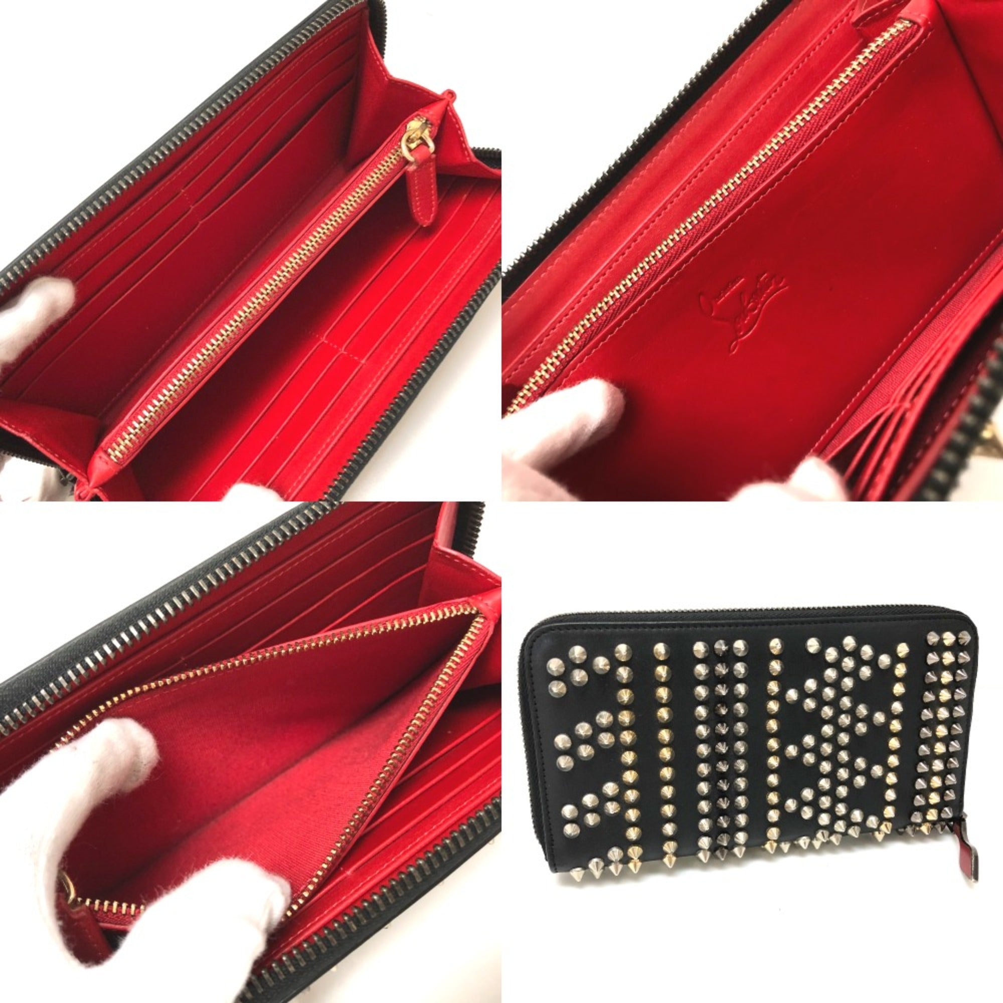 Christian Louboutin Black Leather Long Wallet (Bi-Fold) (Pre-Owned)