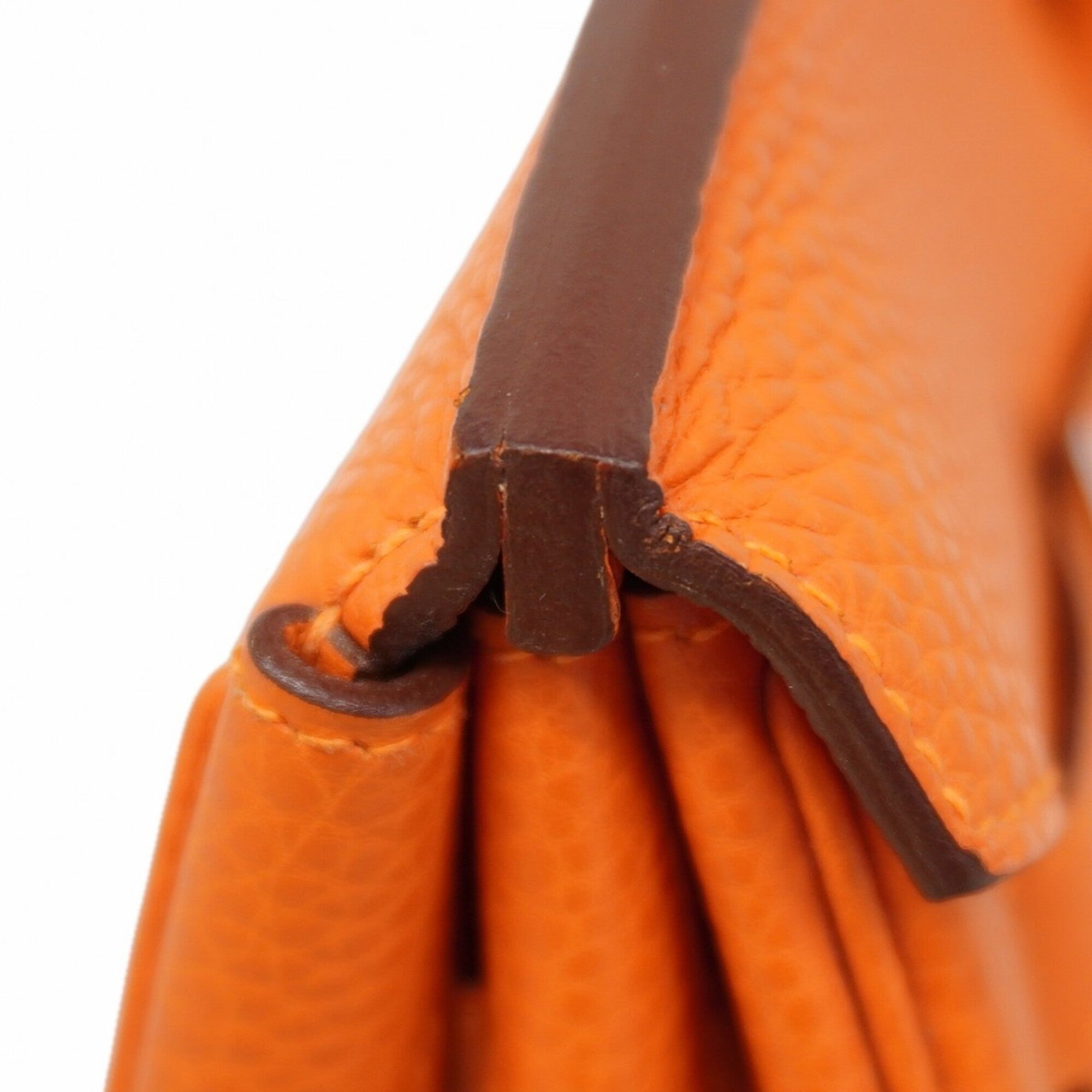 Hermes Orange Fjord Leather Handbag (Pre-Owned)