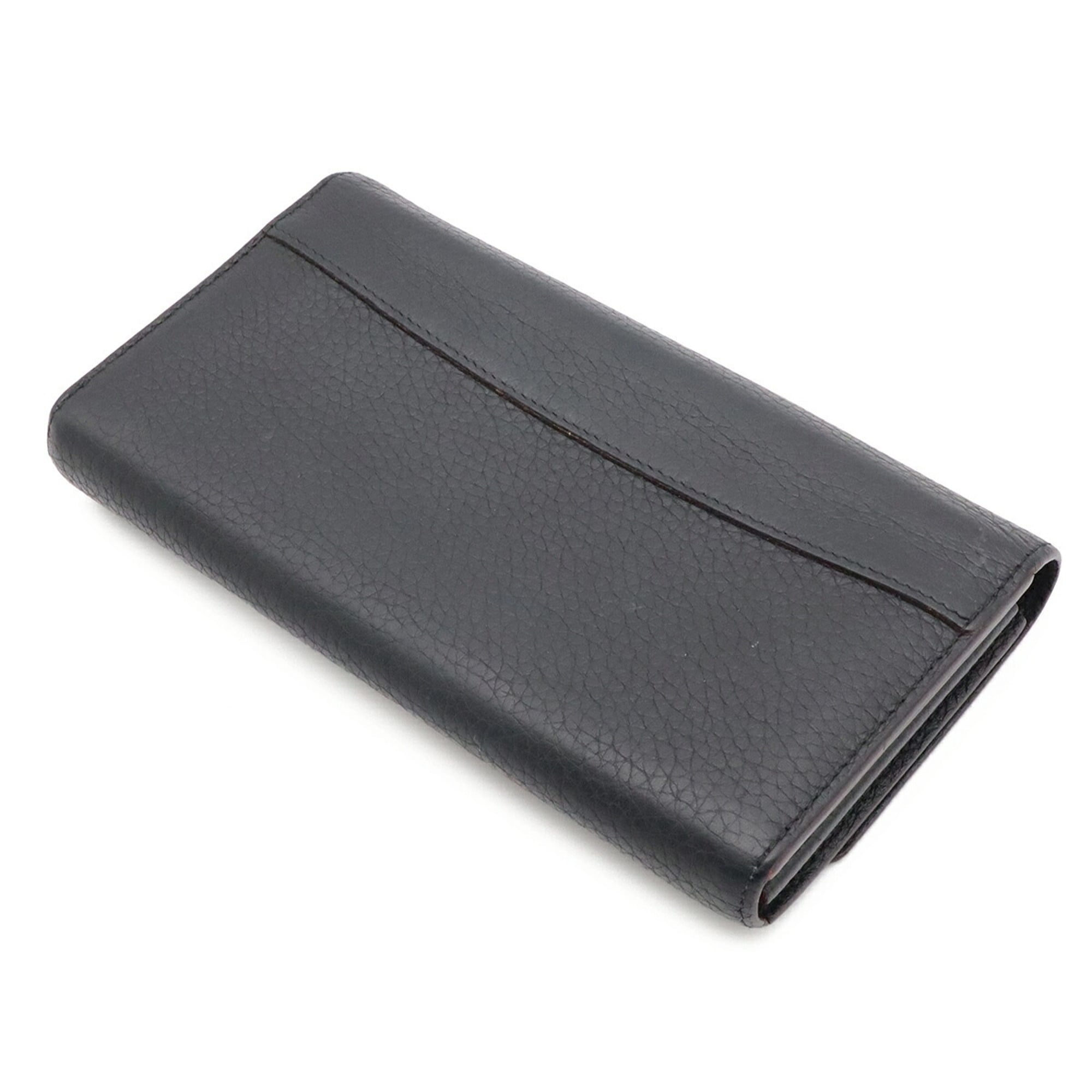 Louis Vuitton Black Fuchsia Noir Leather Long Wallet (Bi-Fold) (Pre-Owned)