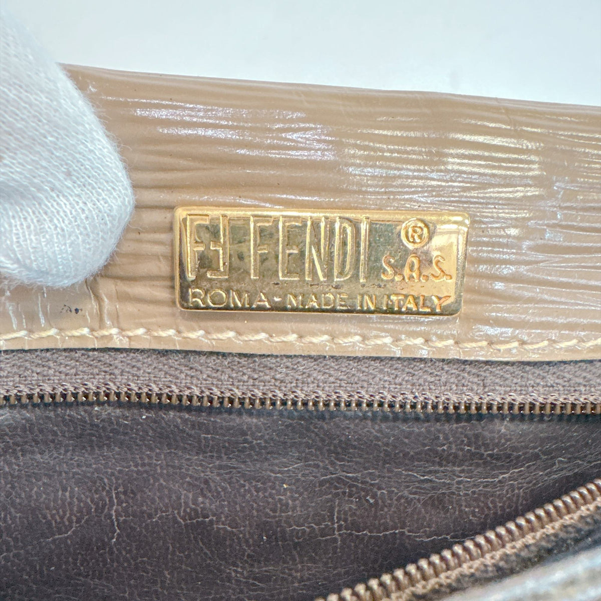 Fendi Beige Pvc Pochette Shoulder Bag (Pre-Owned)