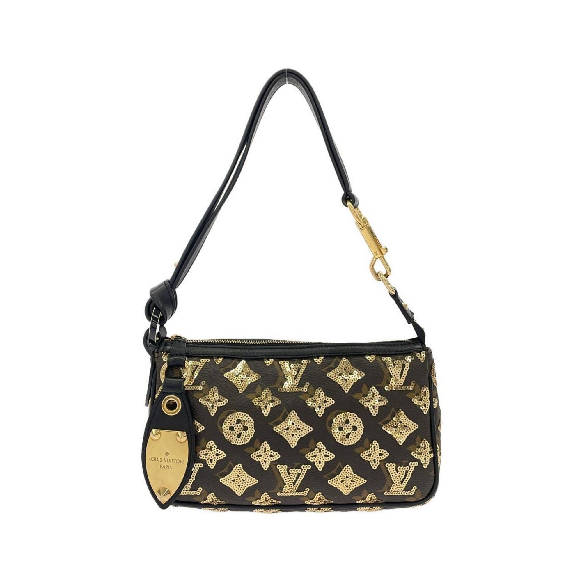 Louis Vuitton Gold Coated Canvas Spangles Pochette Pouch (Pre-Owned)