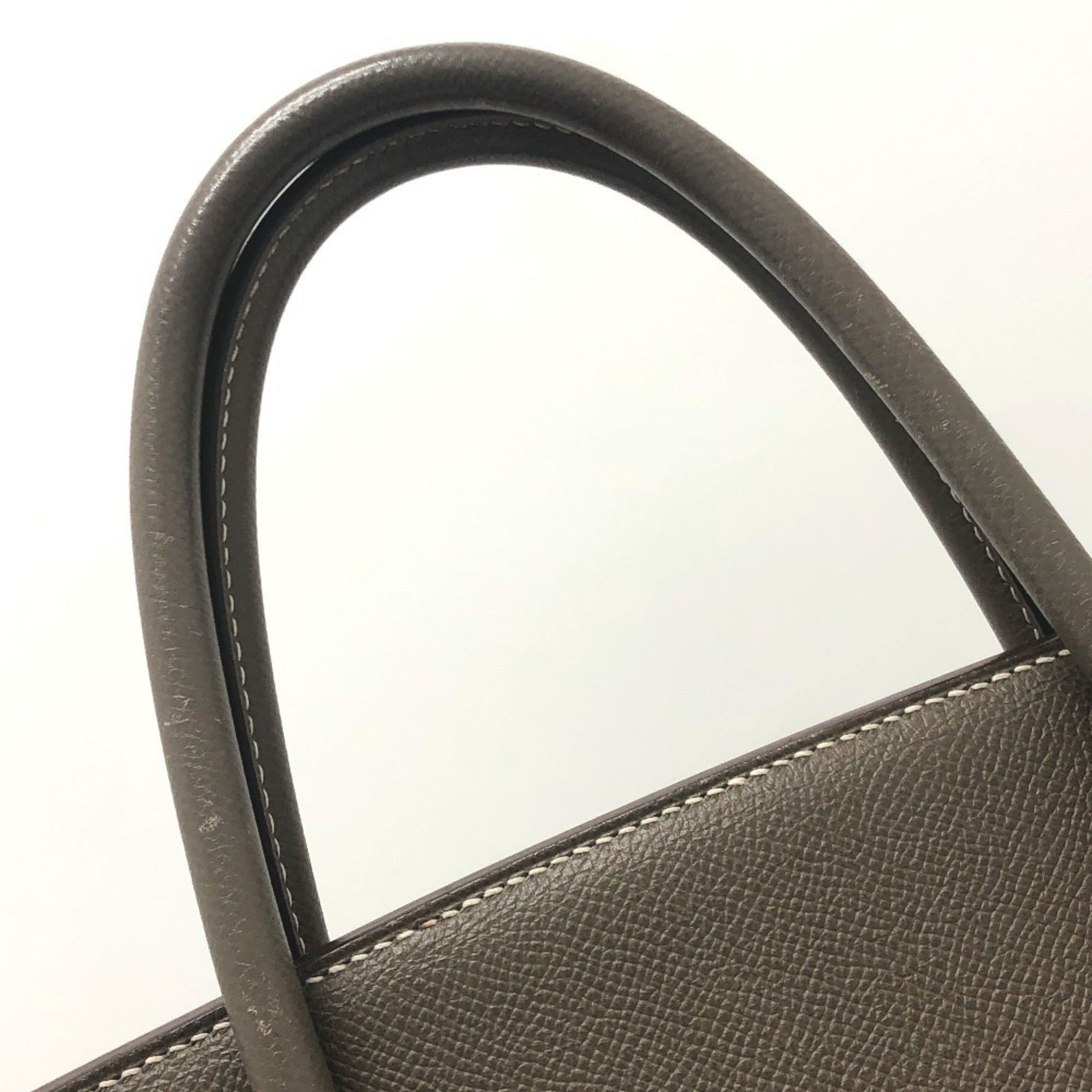 Hermes Brown Etoupe Gray Epsom Leather Handbag Tote Bag (Pre-Owned)