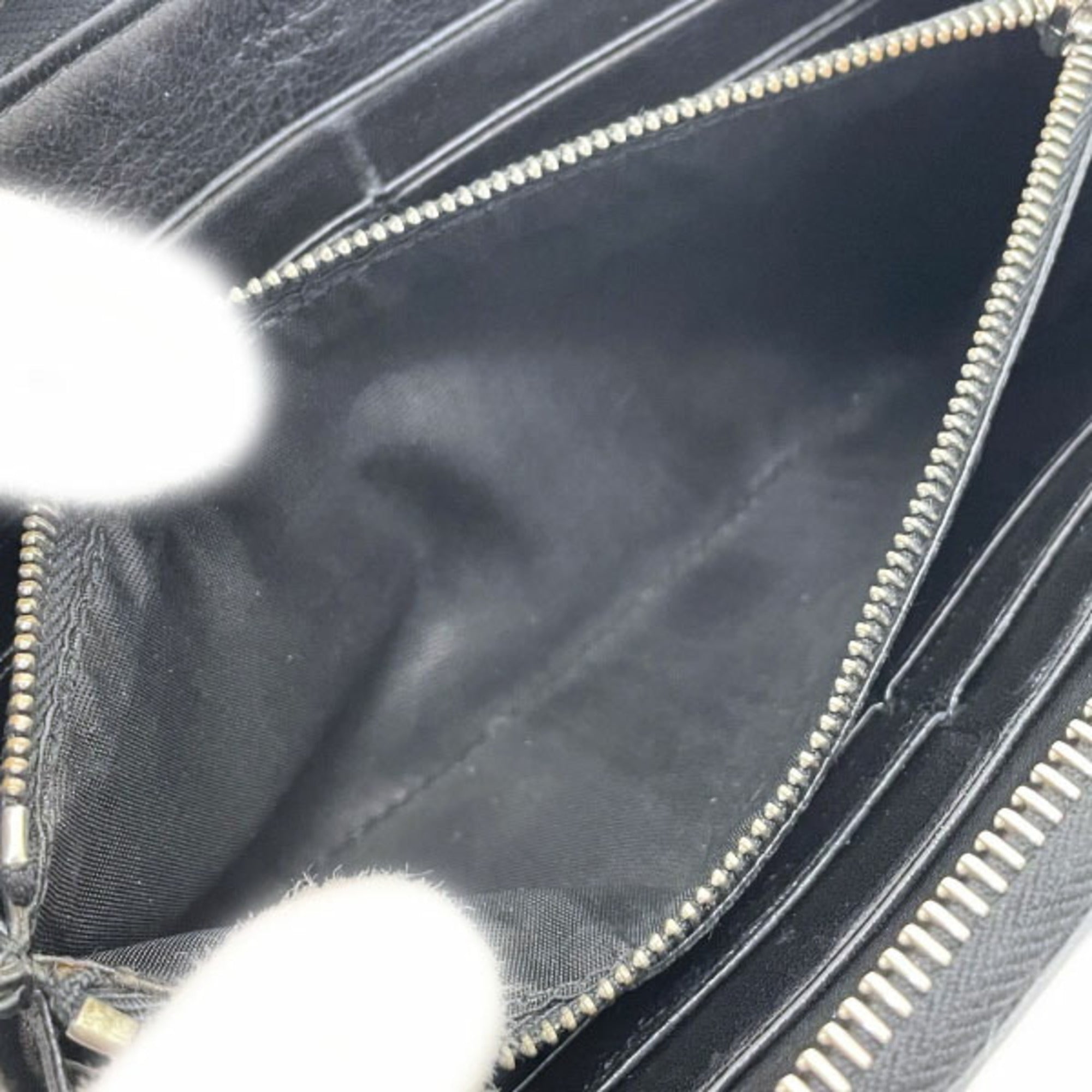 Prada Black Gray Nylon Leather Long Wallet (Bi-Fold) (Pre-Owned)