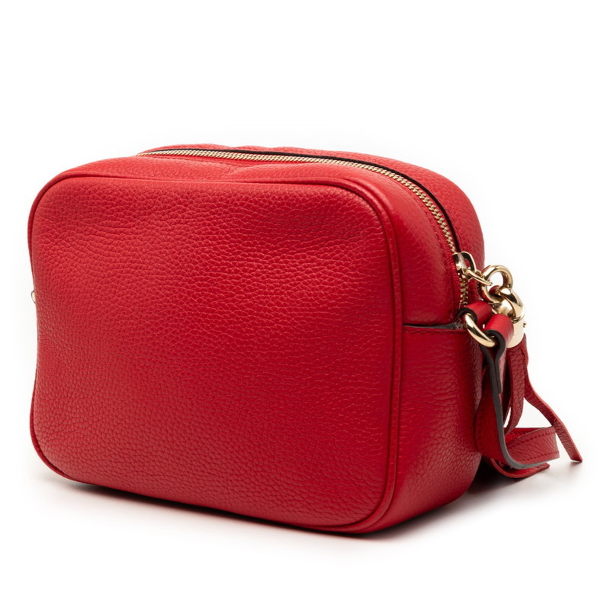 Gucci Red Color Leather Shoulder Bag (Pre-Owned)