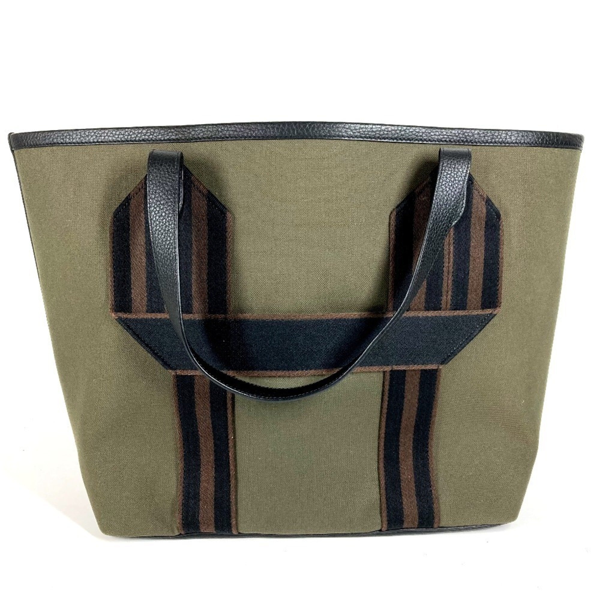 Hermes Black Khaki Taurillon Clemence Leather Handbag Shoulder Bag Tote Bag (Pre-Owned)