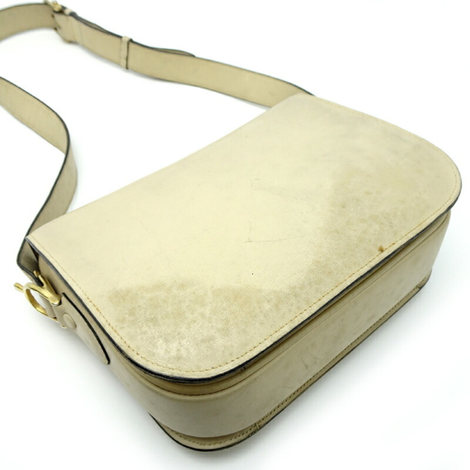 Celine Ivory Leather Shoulder Bag (Pre-Owned)