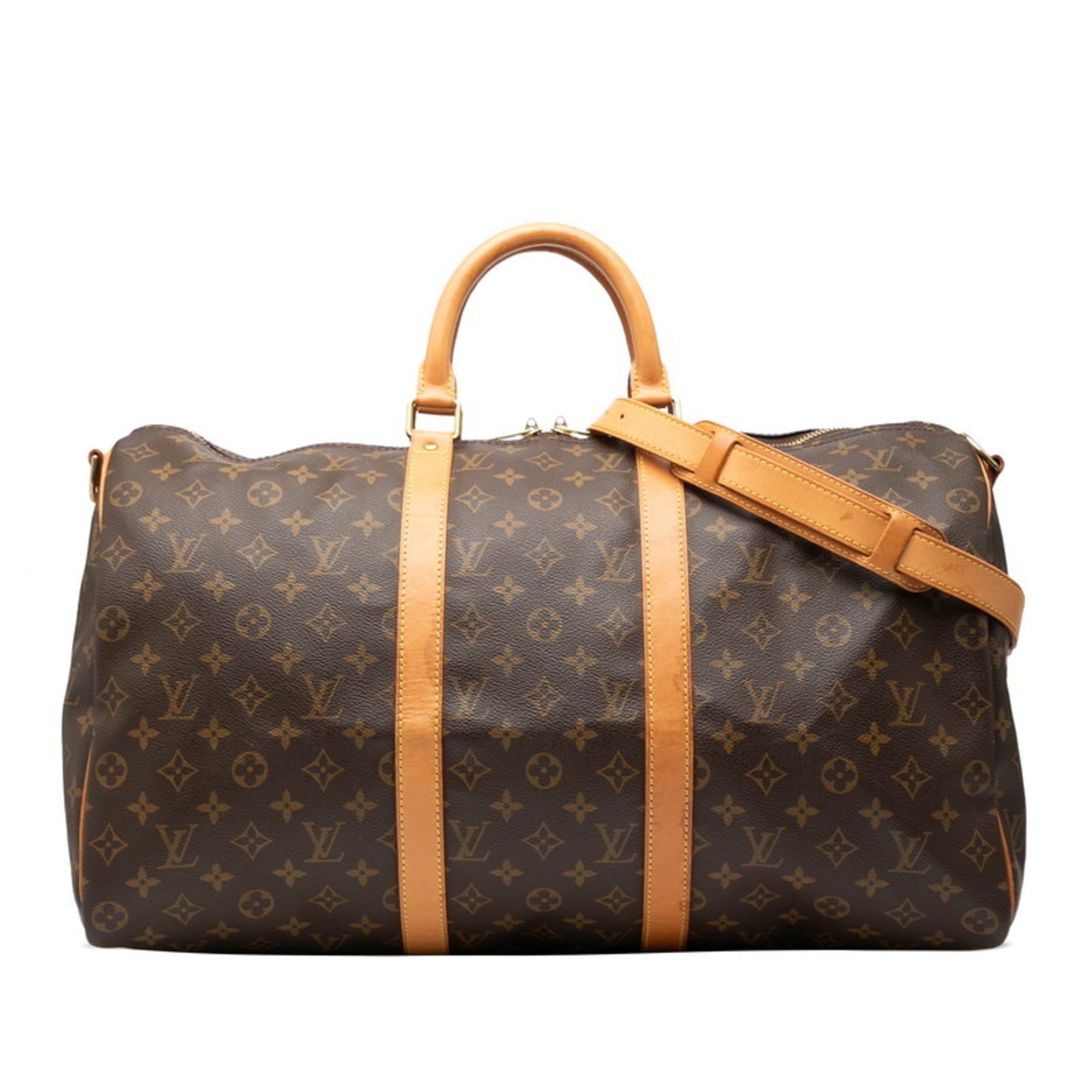Louis Vuitton Brown Pvc Leather Boston Bag Shoulder Bag (Pre-Owned)