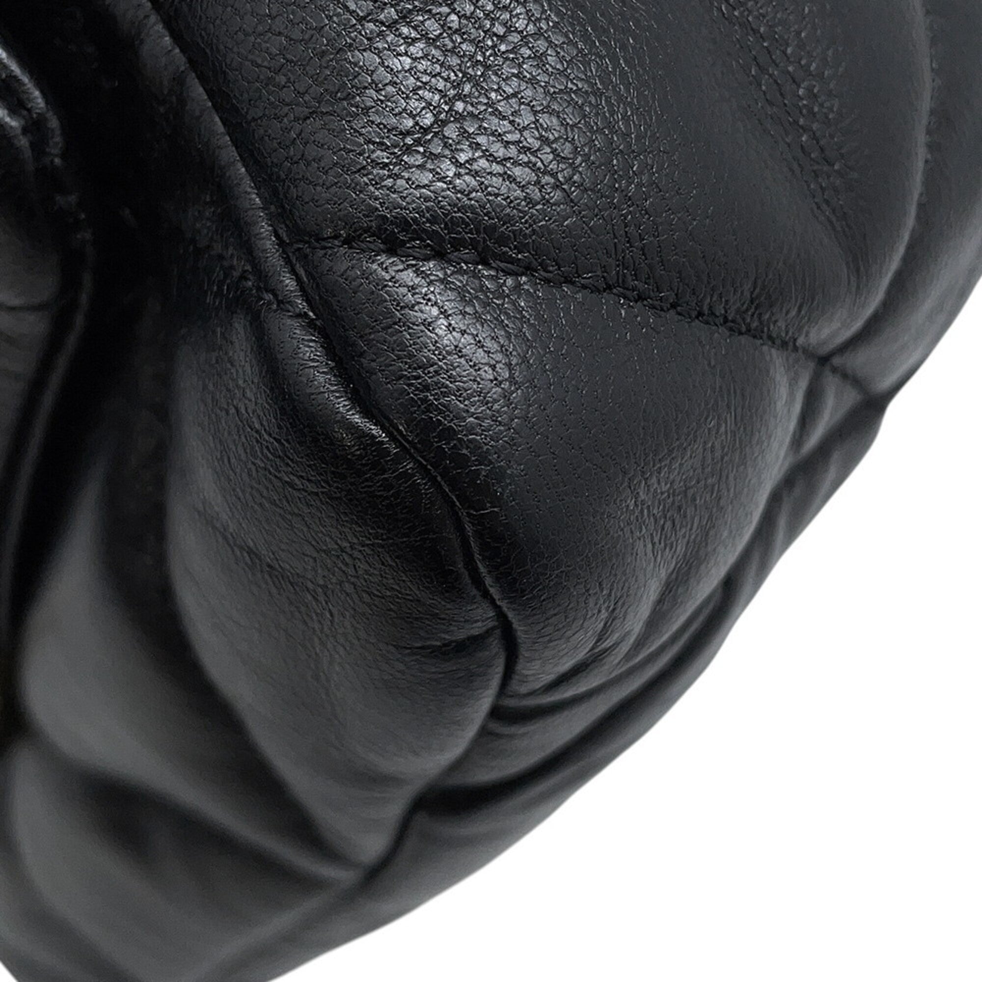 Chanel Black Leather Handbag Shoulder Bag (Pre-Owned)