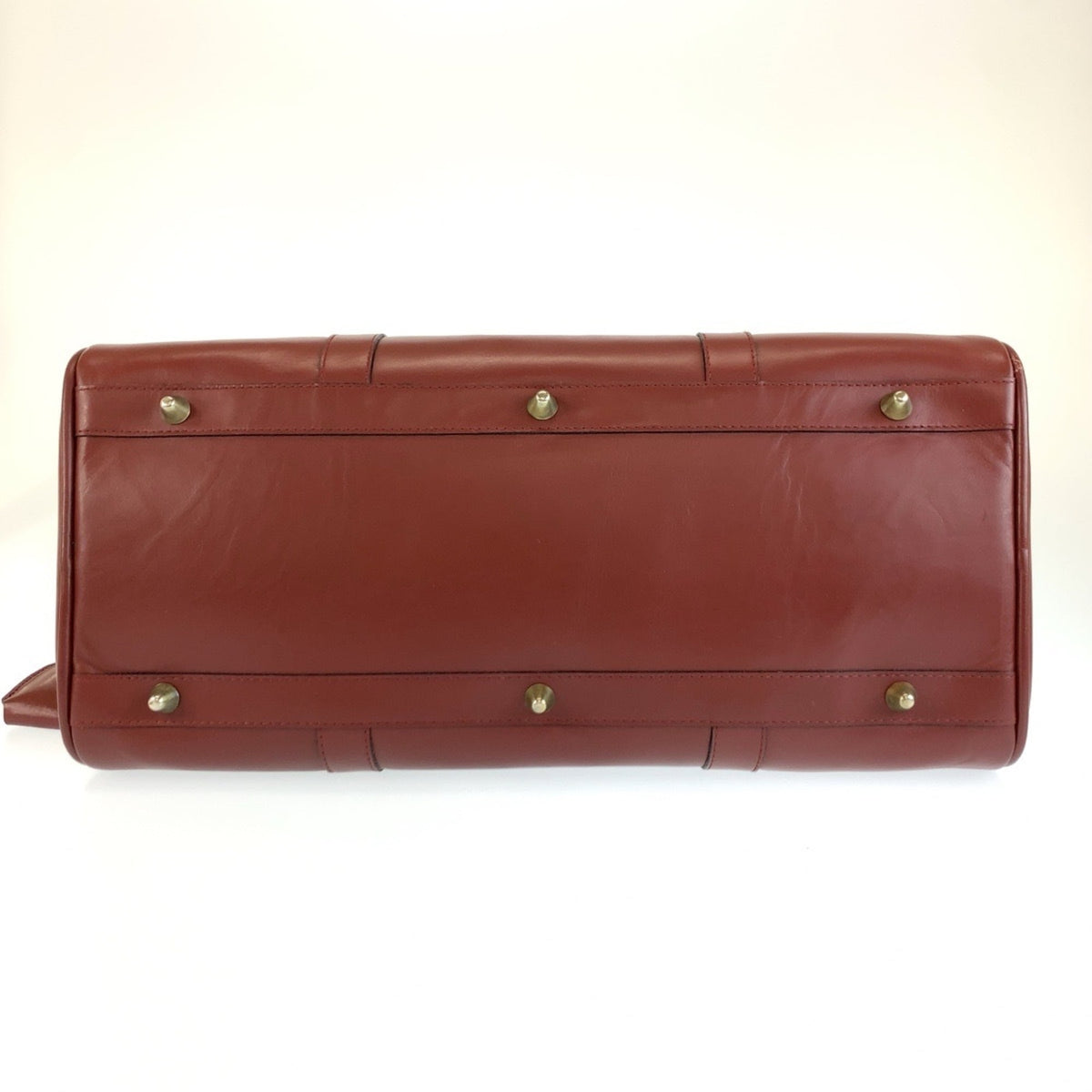 Cartier Wine Red Leather Boston Bag Handbag (Pre-Owned)
