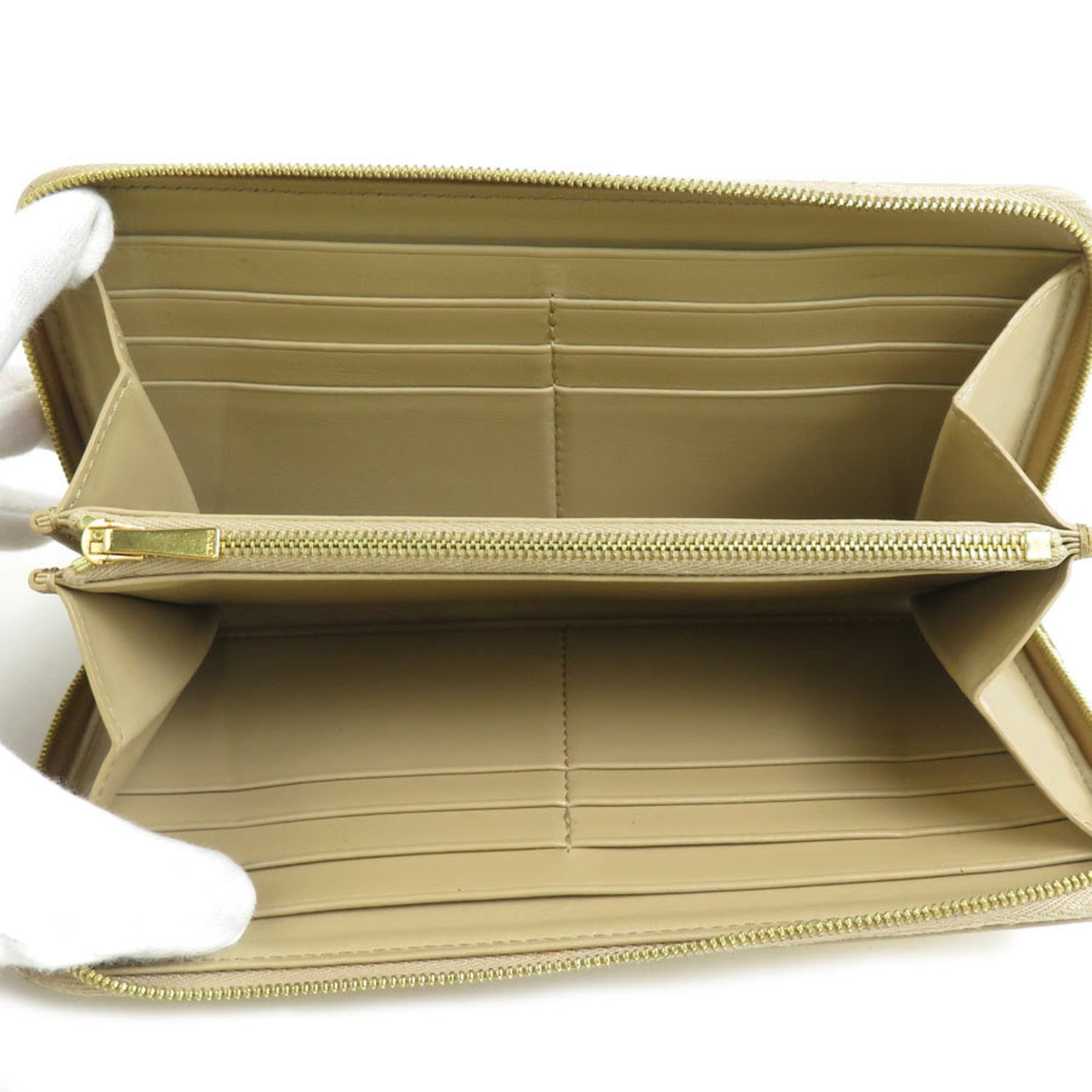 Celine Gold Leather Long Wallet (Bi-Fold) (Pre-Owned)
