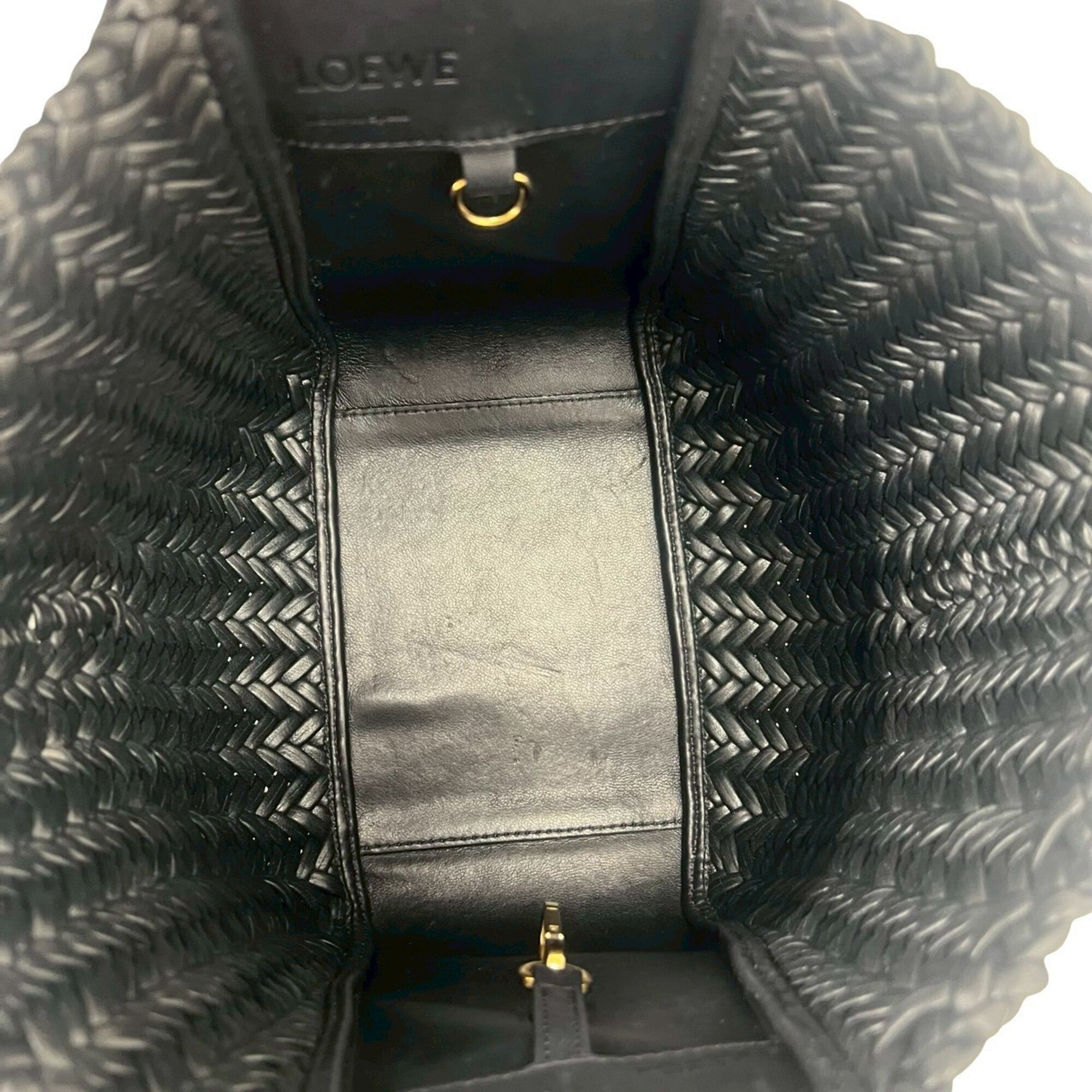 Loewe Navy Leather Handbag Shoulder Bag (Pre-Owned)