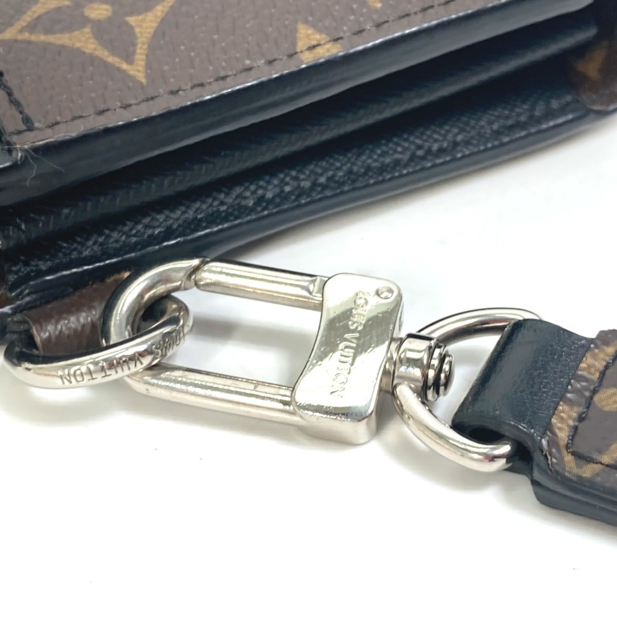Louis Vuitton Monogram Macassar Black Brown Monogram Long Wallet (Bi-Fold) (Pre-Owned)