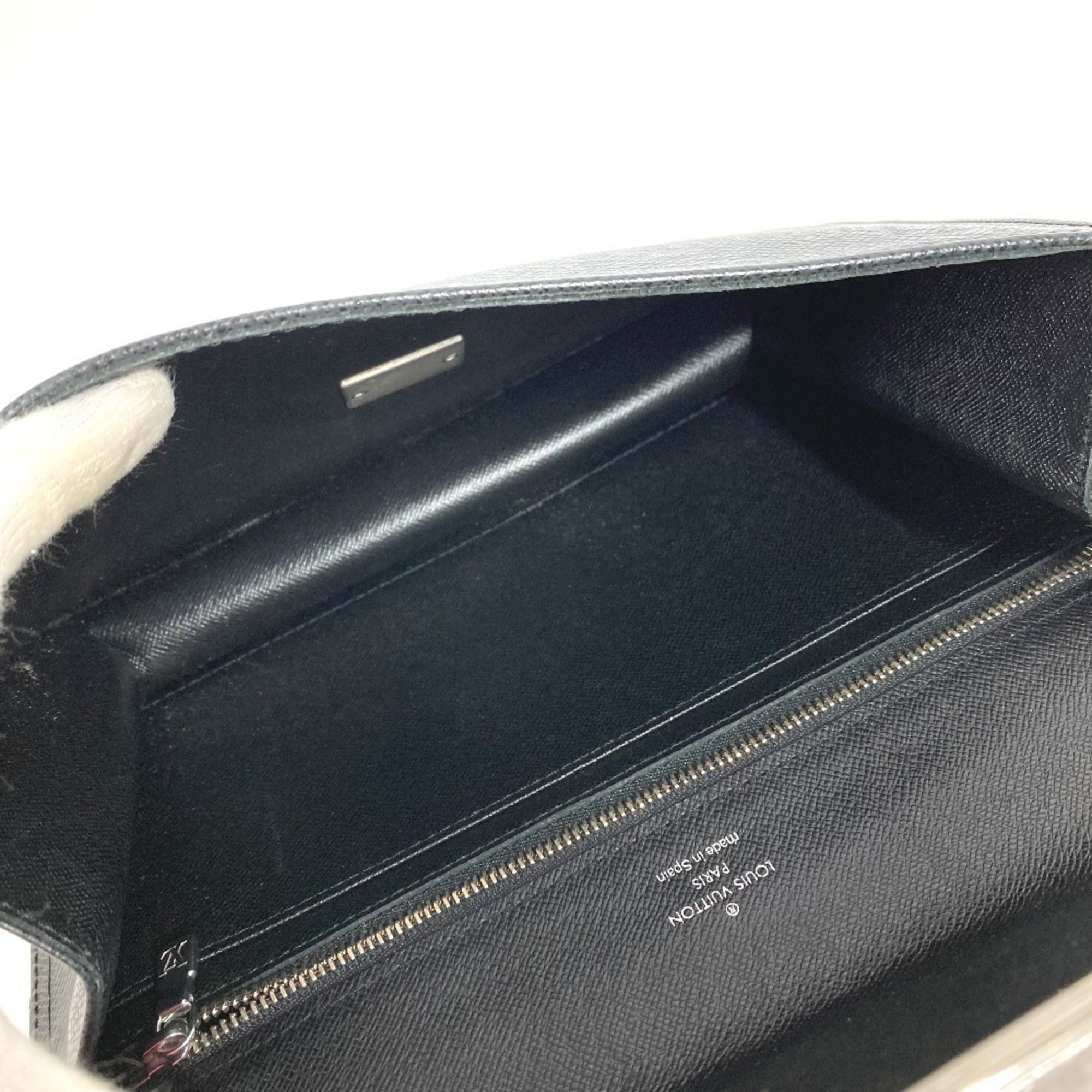 Louis Vuitton Ardoise Black Taiga Leather Clutch Bag Handbag Pouch (Pre-Owned)