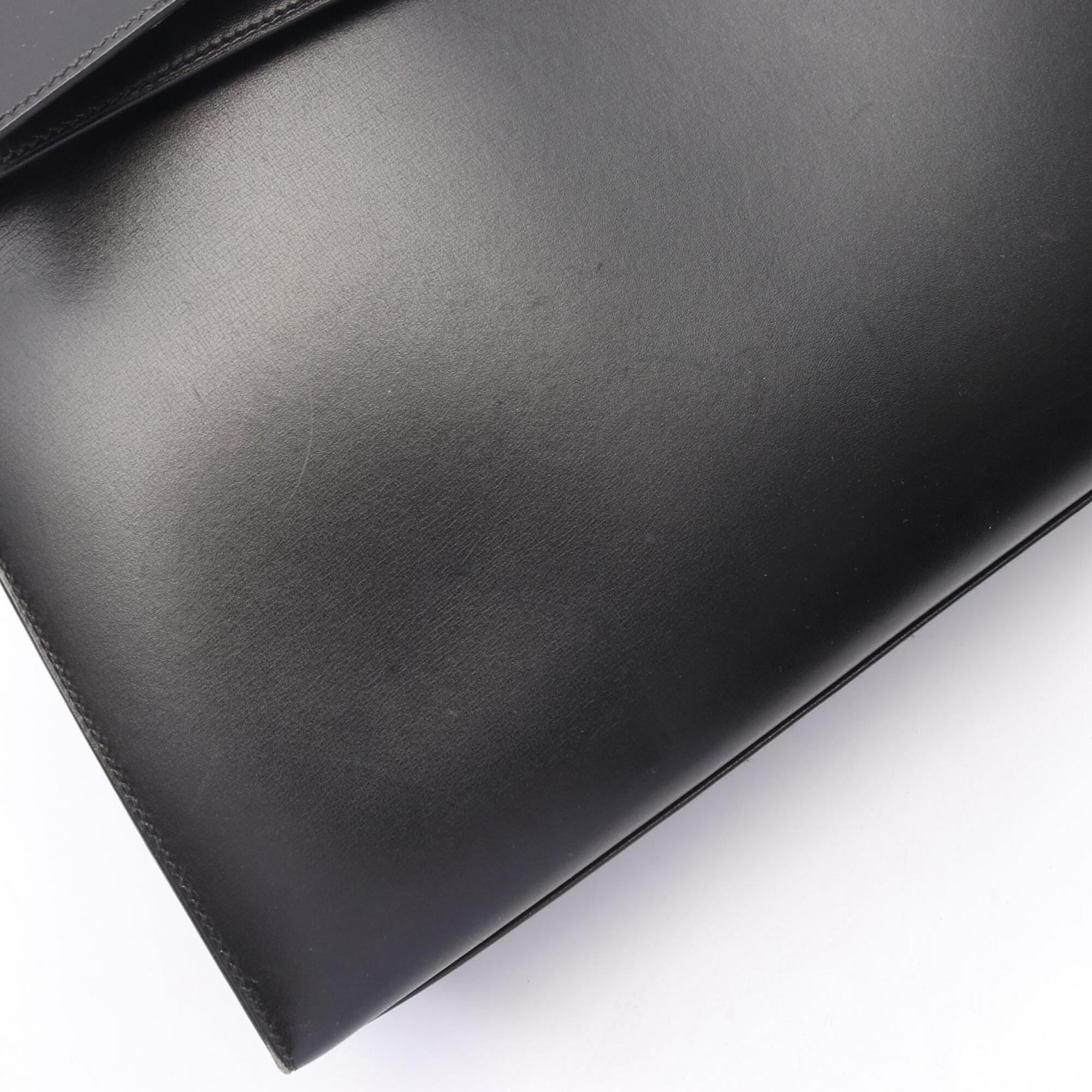 Hermes Black Box Calf Leather Handbag (Pre-Owned)