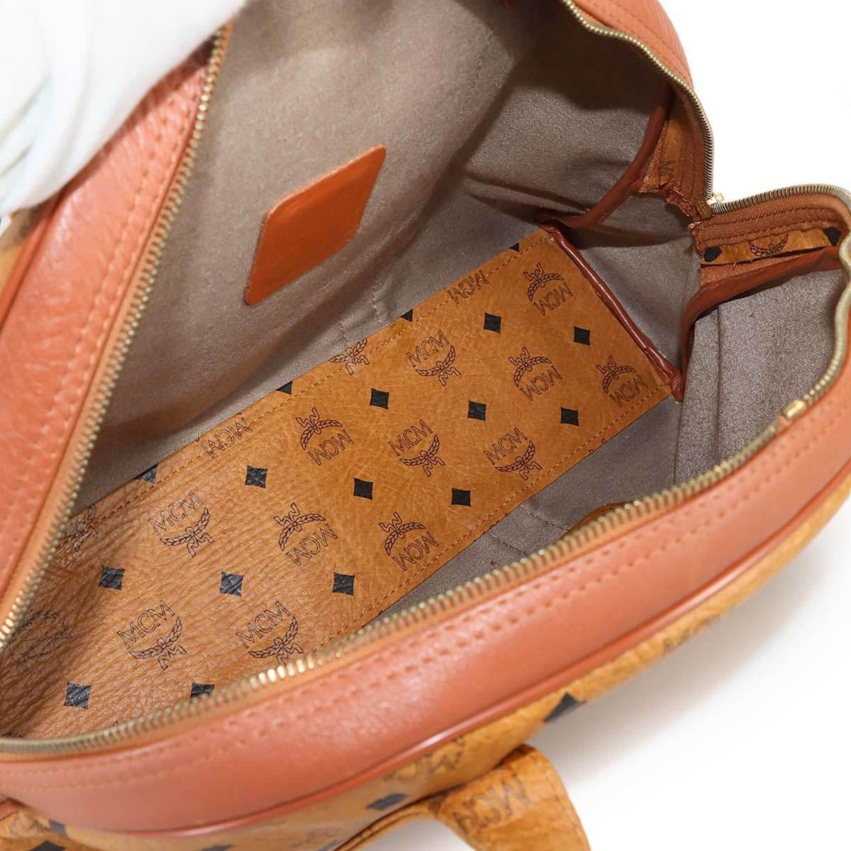 Mcm Visetos Brown Pvc Leather Handbag Shoulder Bag (Pre-Owned)