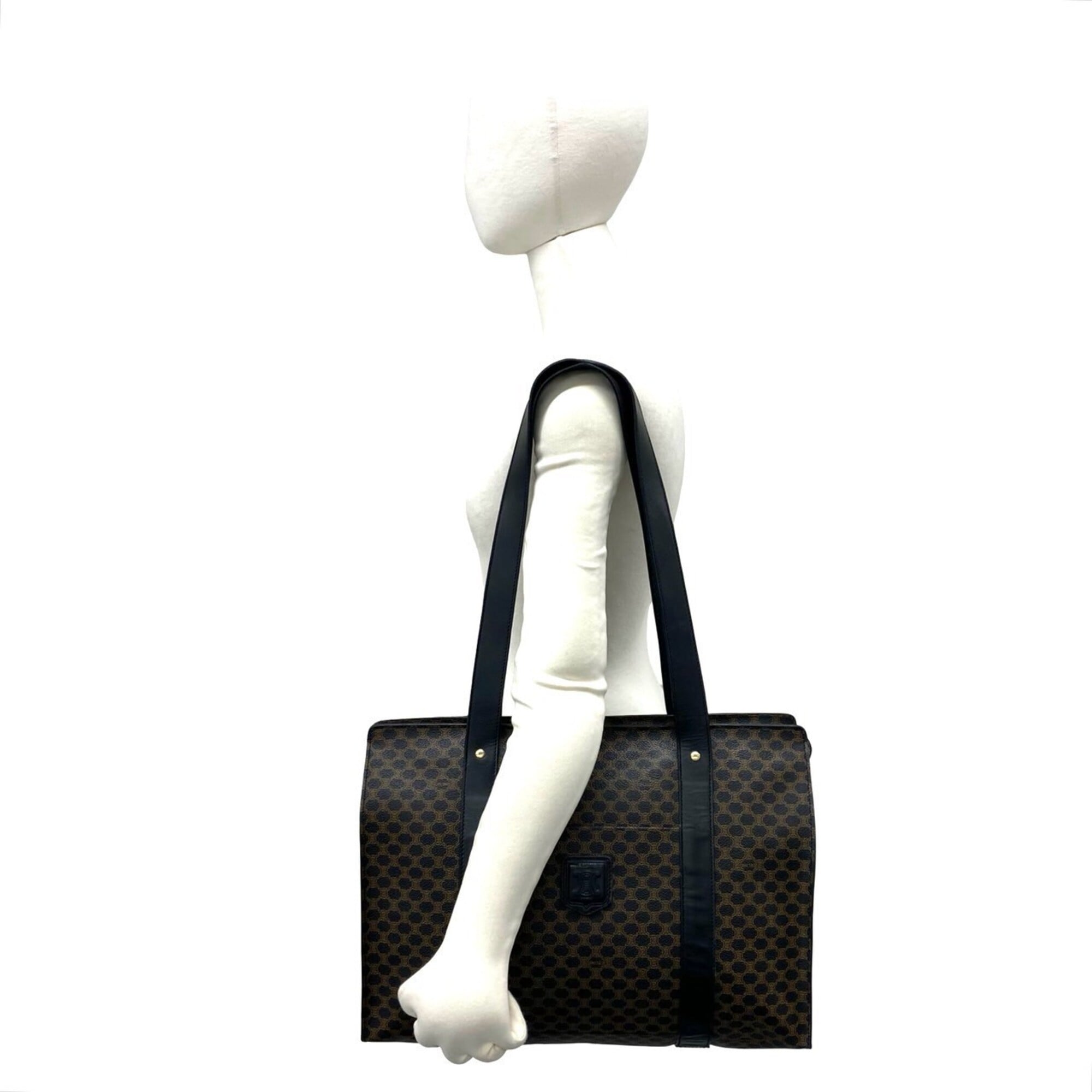 Celine Black Brown Pvc Leather Handbag Tote Bag (Pre-Owned)