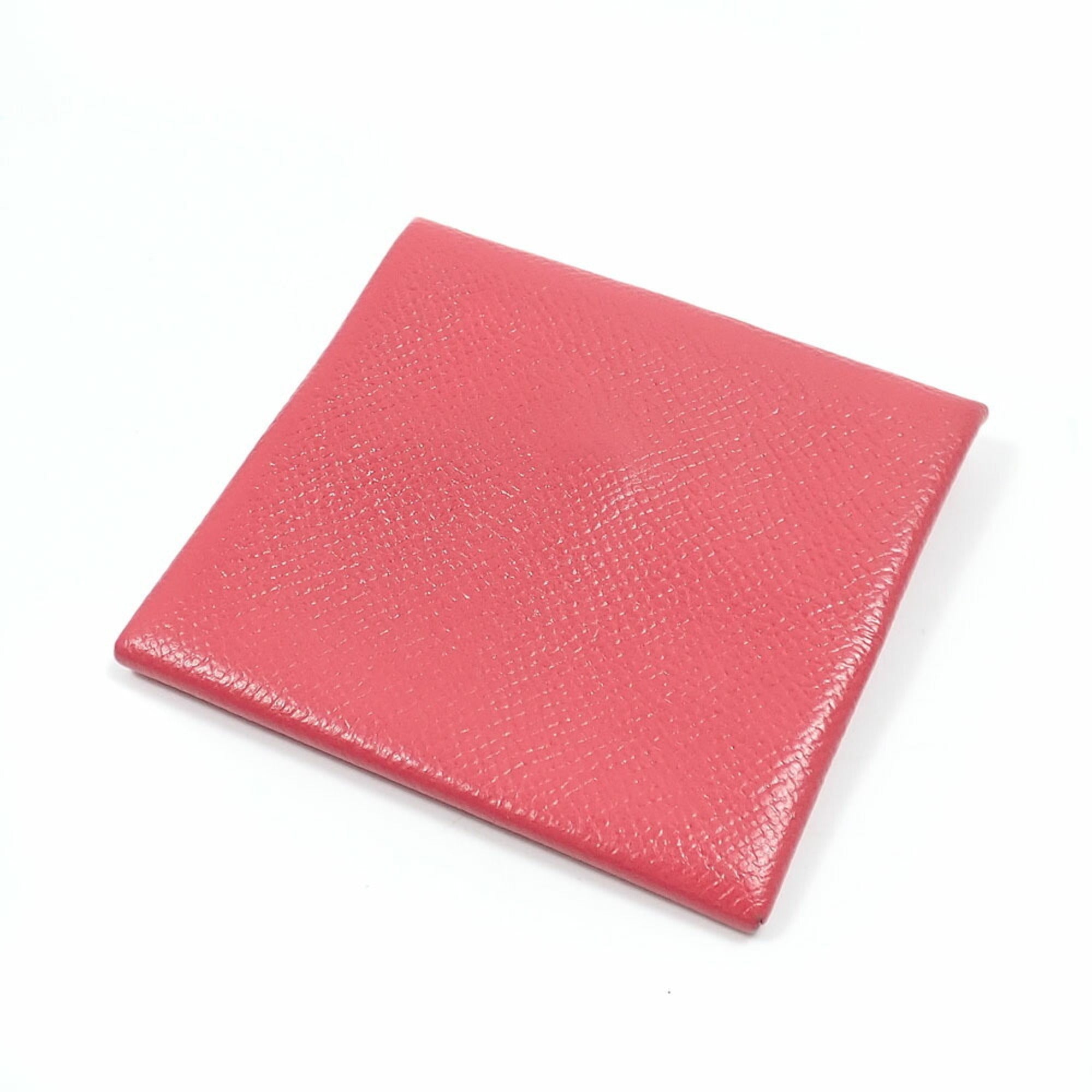 Hermes Bastia Red Color Leather Coin Purse/Coin Case (Pre-Owned)