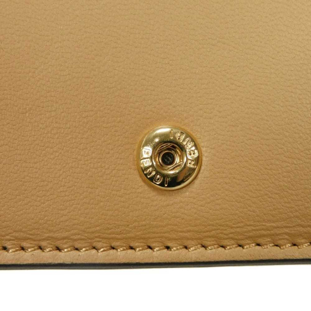 Fendi Beige Leather Coin Purse/Coin Case (Pre-Owned)