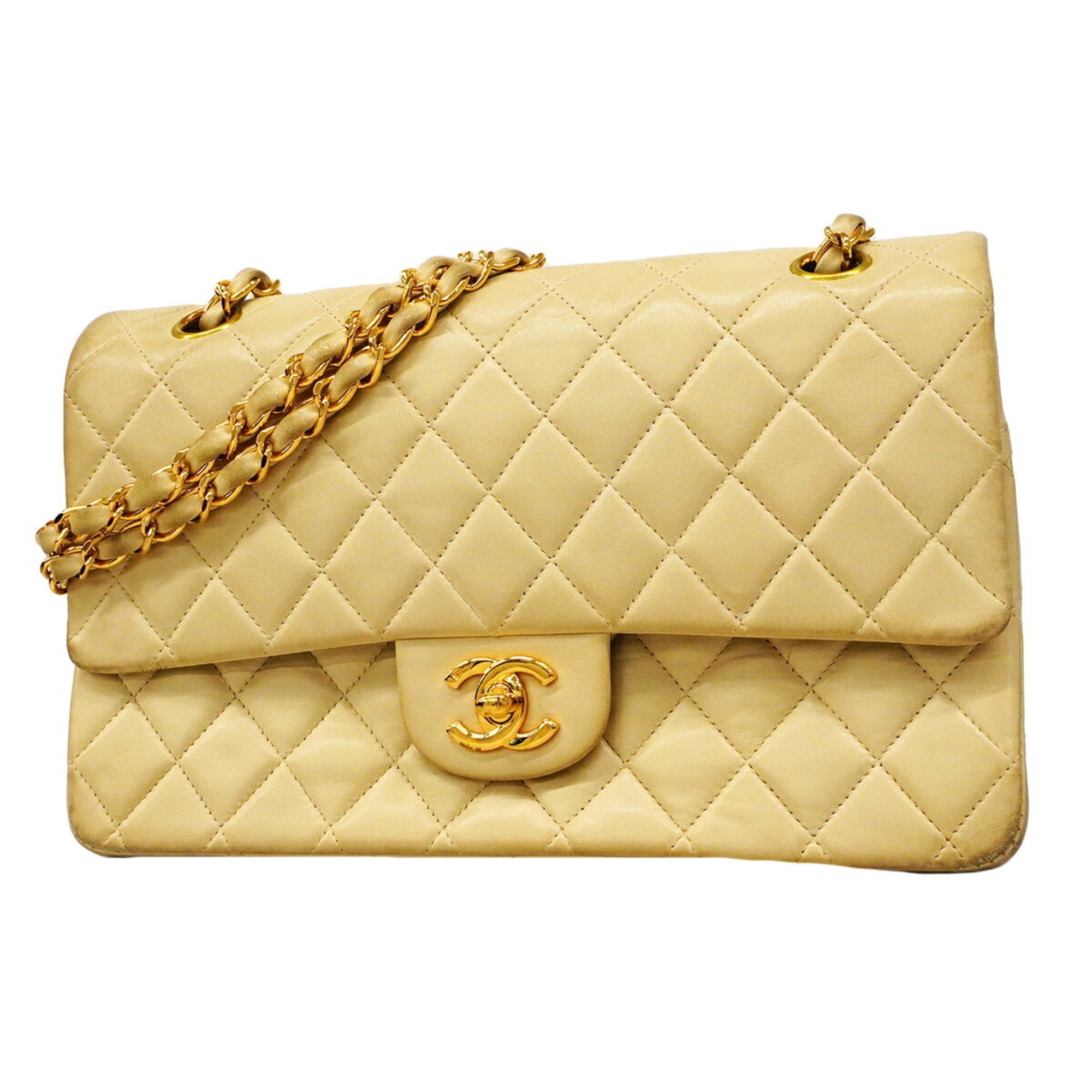 Chanel Beige Leather Shoulder Bag (Pre-Owned)